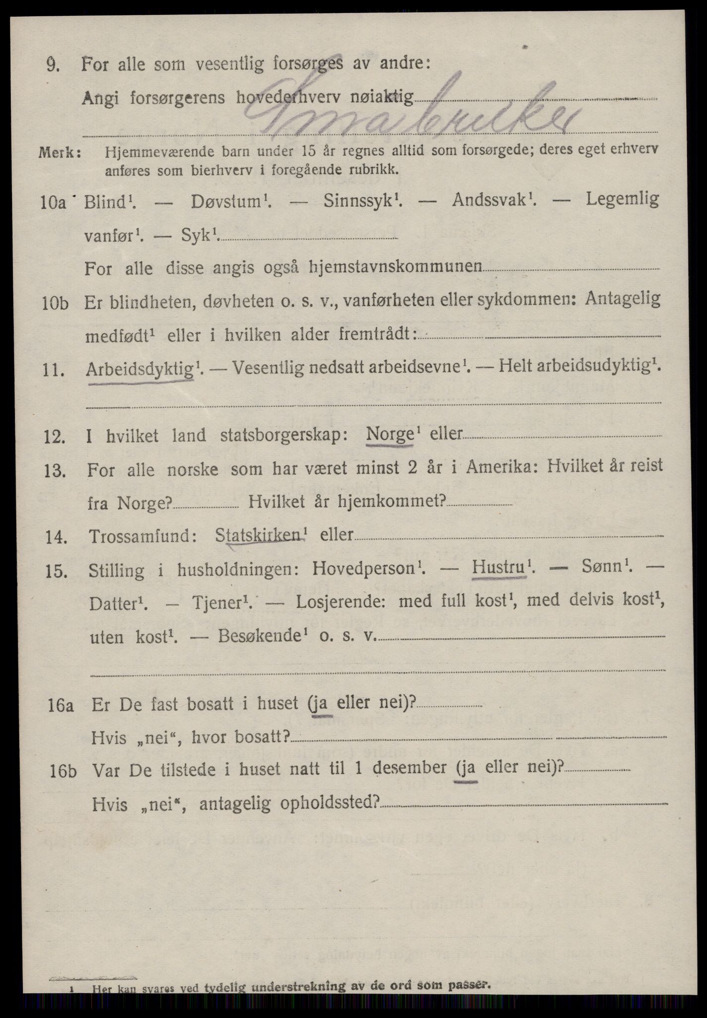 SAT, 1920 census for Grytten, 1920, p. 2623