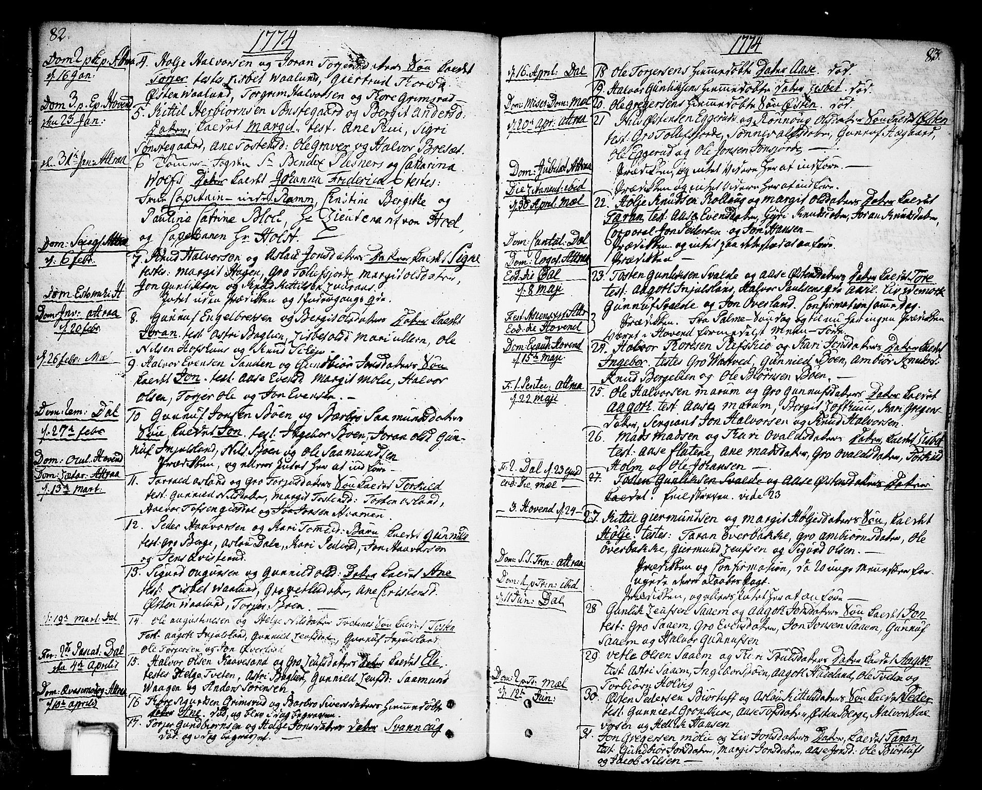 Tinn kirkebøker, SAKO/A-308/F/Fa/L0002: Parish register (official) no. I 2, 1757-1810, p. 82-83