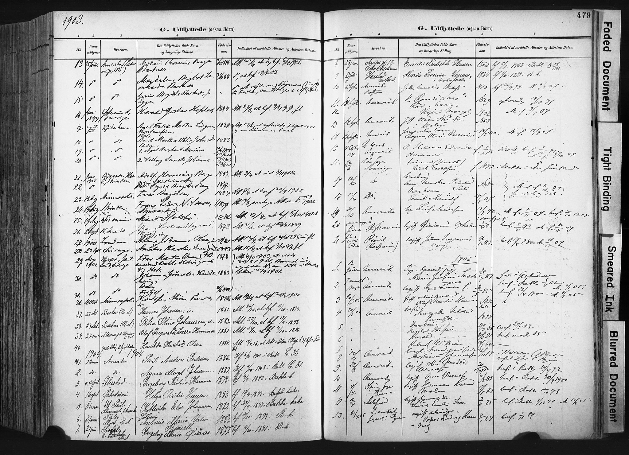 Ministerialprotokoller, klokkerbøker og fødselsregistre - Sør-Trøndelag, SAT/A-1456/604/L0201: Parish register (official) no. 604A21, 1901-1911, p. 479
