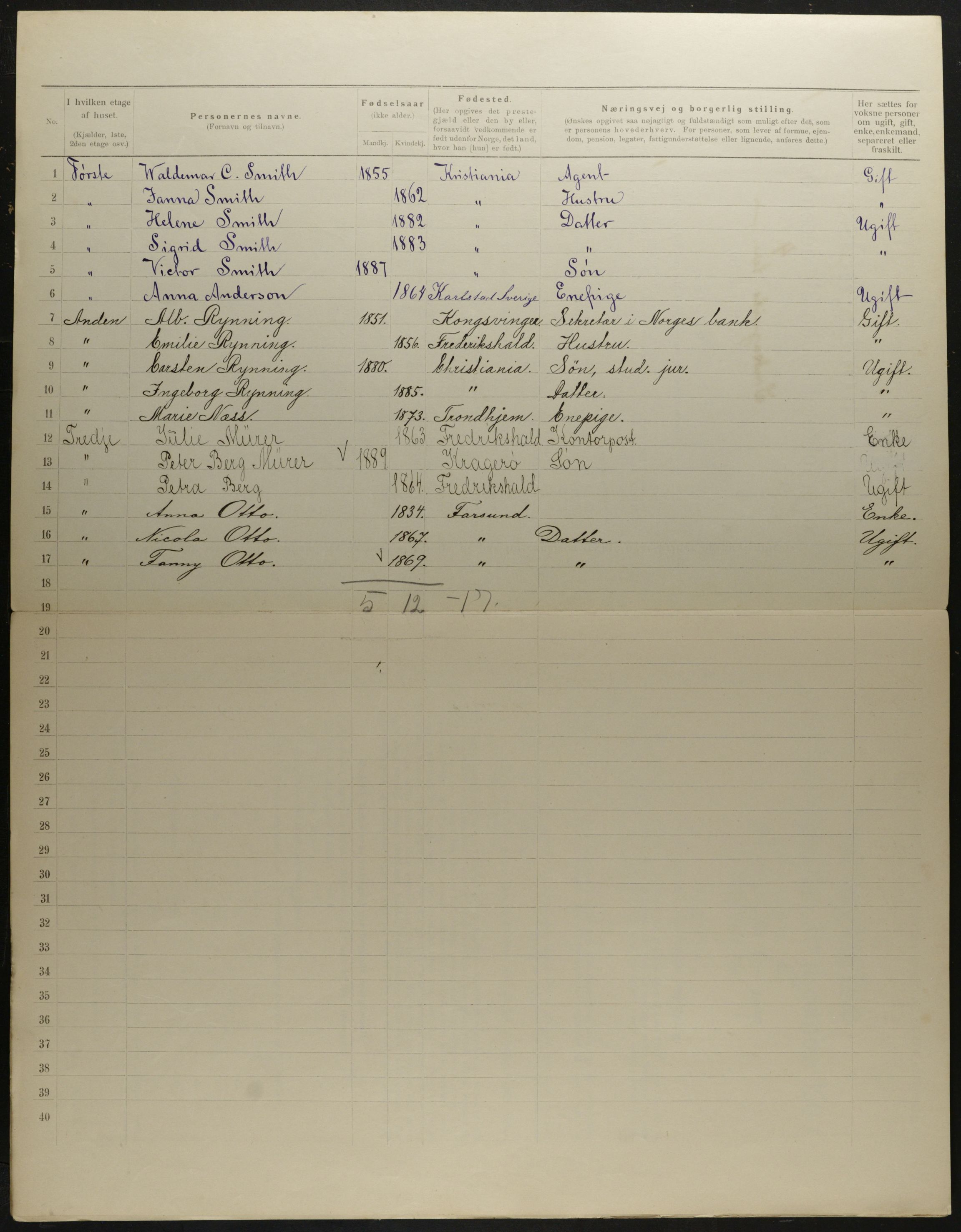 OBA, Municipal Census 1901 for Kristiania, 1901, p. 7006