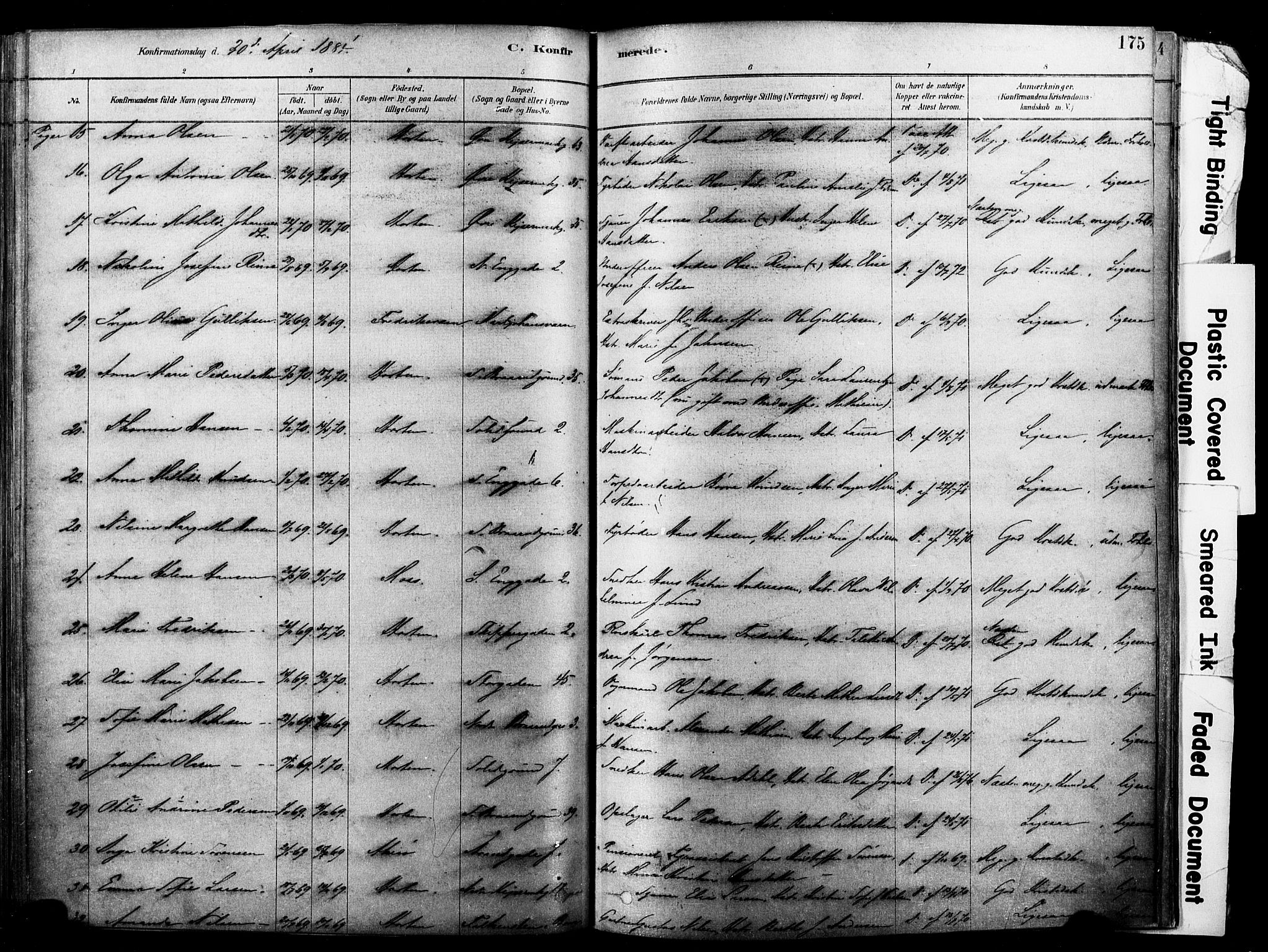 Horten kirkebøker, SAKO/A-348/F/Fa/L0003: Parish register (official) no. 3, 1878-1887, p. 175