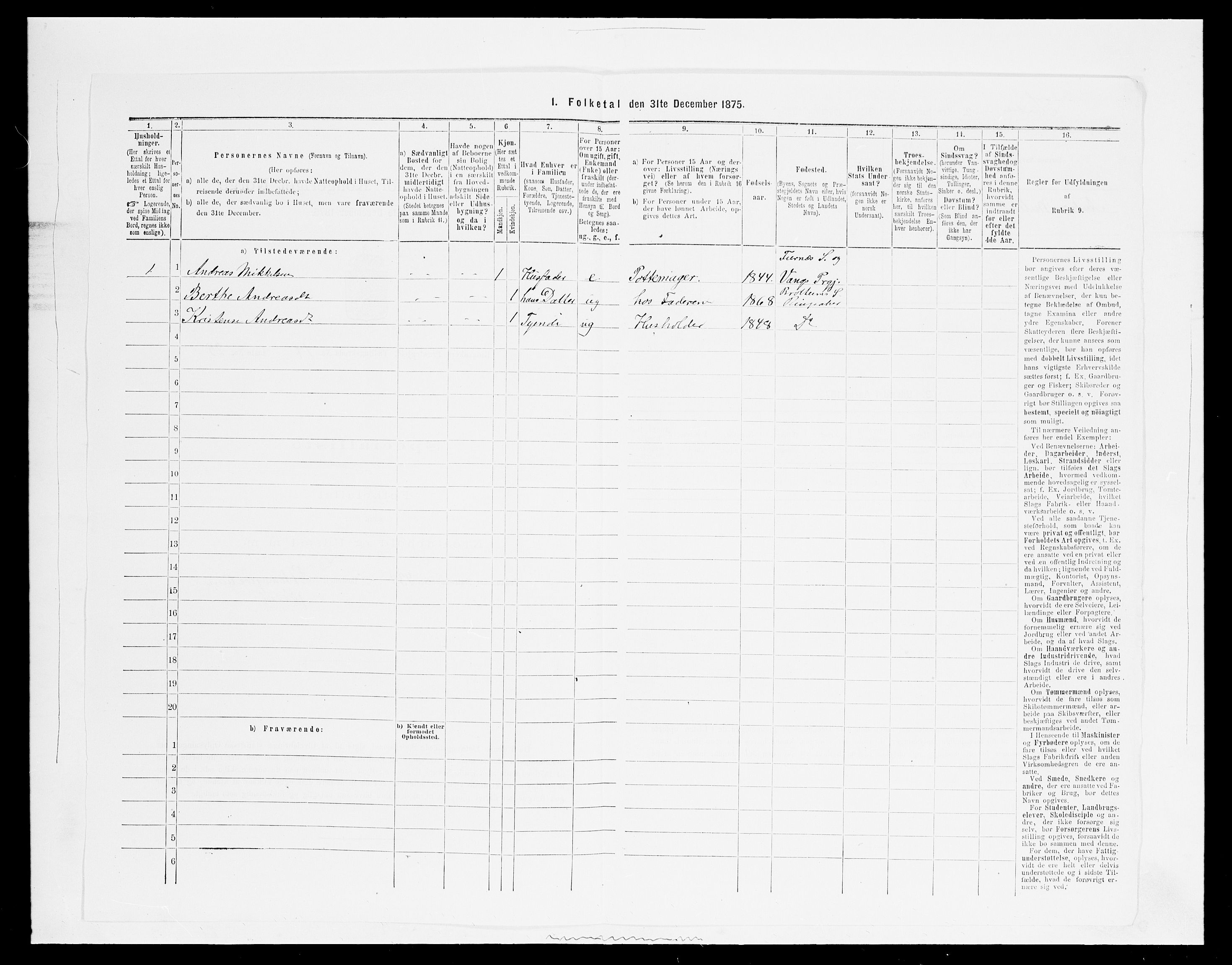 SAH, 1875 census for 0412P Ringsaker, 1875, p. 3442