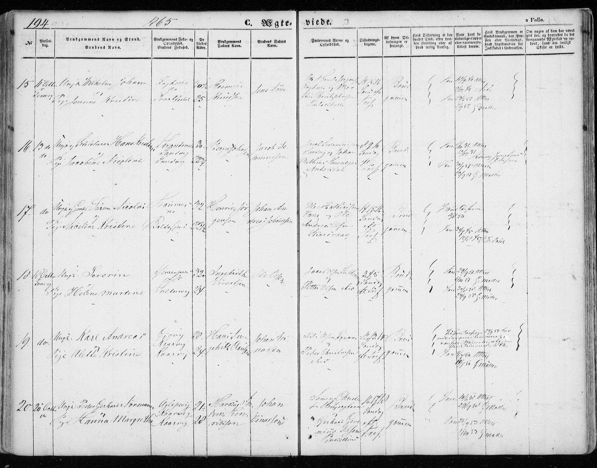 Lenvik sokneprestembete, SATØ/S-1310/H/Ha/Haa/L0007kirke: Parish register (official) no. 7, 1855-1865, p. 194