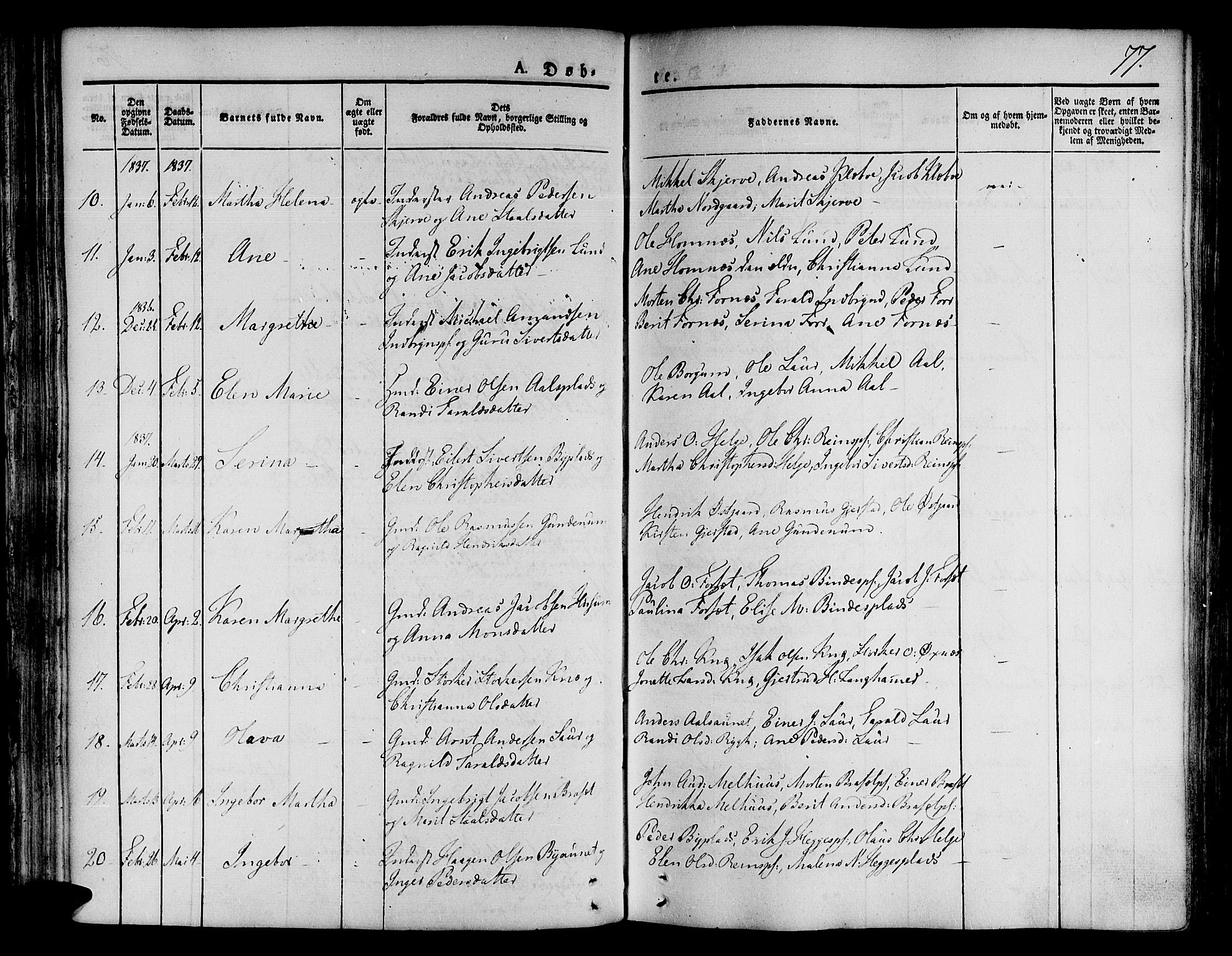 Ministerialprotokoller, klokkerbøker og fødselsregistre - Nord-Trøndelag, AV/SAT-A-1458/746/L0445: Parish register (official) no. 746A04, 1826-1846, p. 77