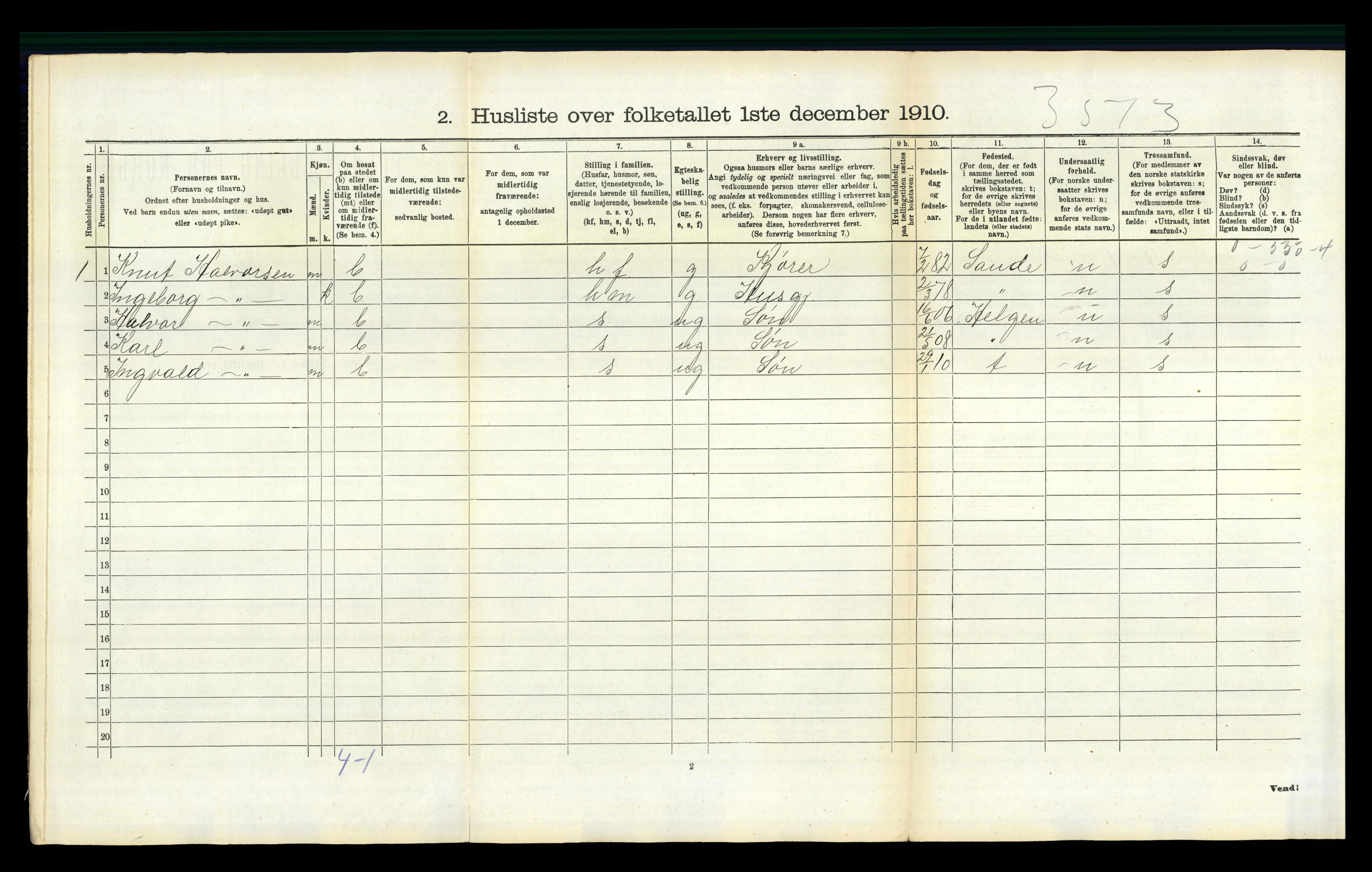 RA, 1910 census for Holla, 1910, p. 1050