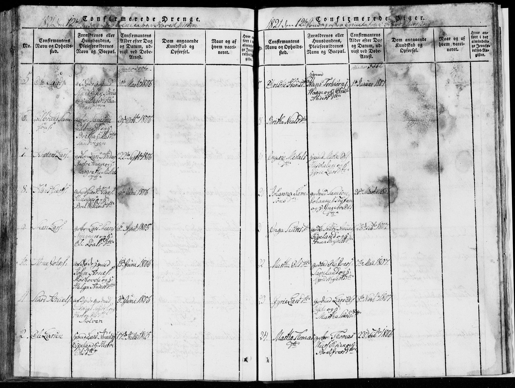 Strandebarm sokneprestembete, AV/SAB-A-78401/H/Hab: Parish register (copy) no. A  1, 1816-1826