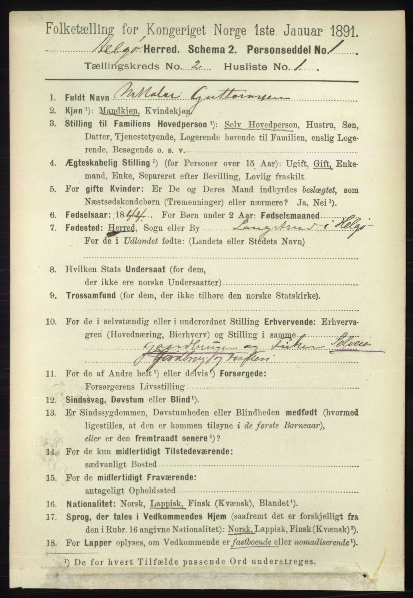 RA, 1891 census for 1935 Helgøy, 1891, p. 333