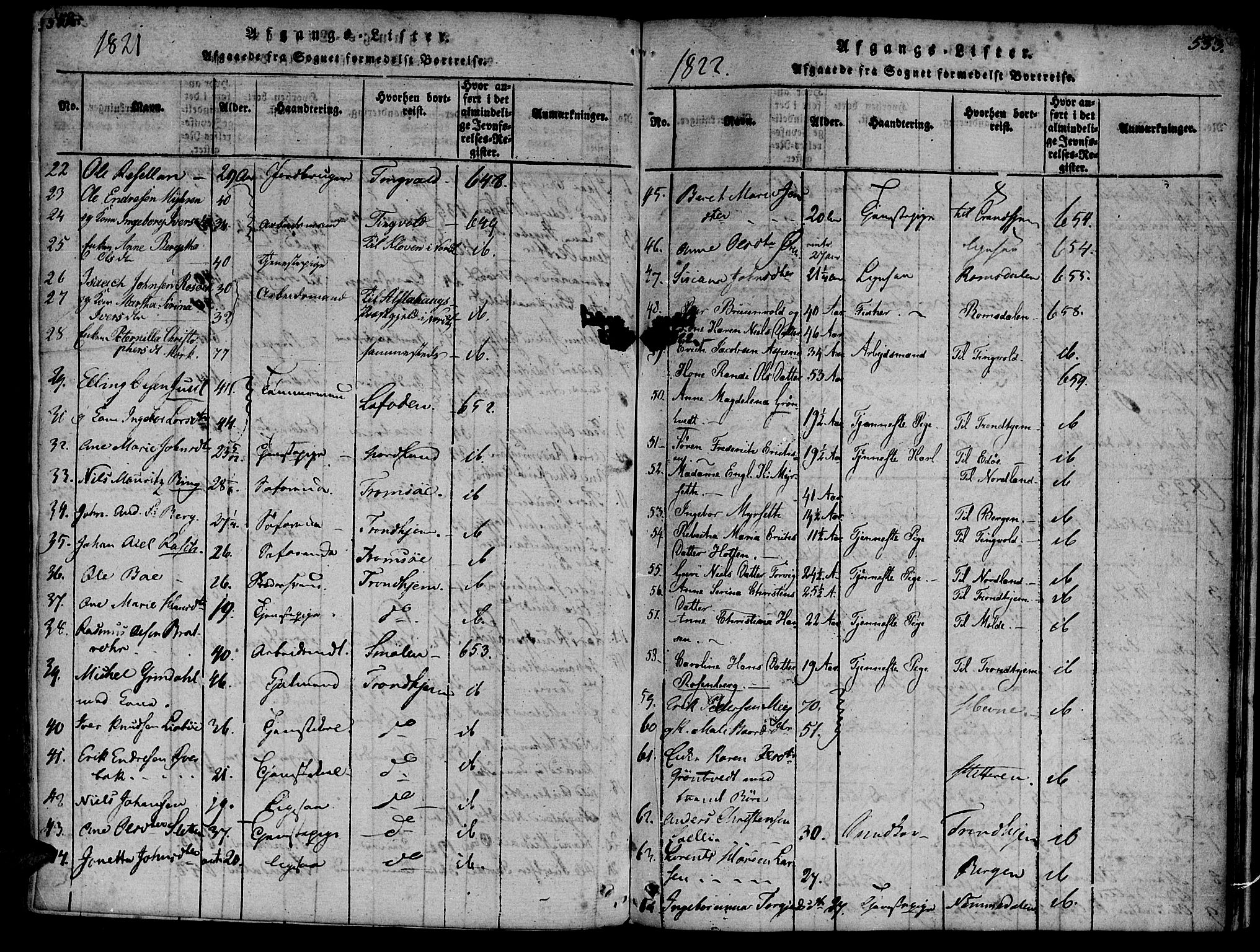 Ministerialprotokoller, klokkerbøker og fødselsregistre - Møre og Romsdal, AV/SAT-A-1454/572/L0842: Parish register (official) no. 572A05, 1819-1832, p. 552-553