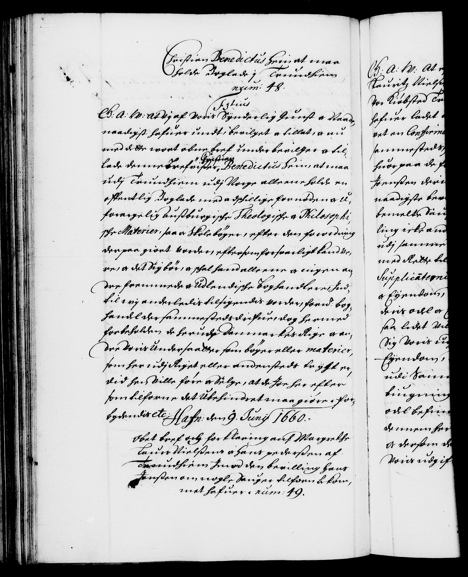 Danske Kanselli 1572-1799, RA/EA-3023/F/Fc/Fca/Fcaa/L0009: Norske registre (mikrofilm), 1657-1660, p. 183b