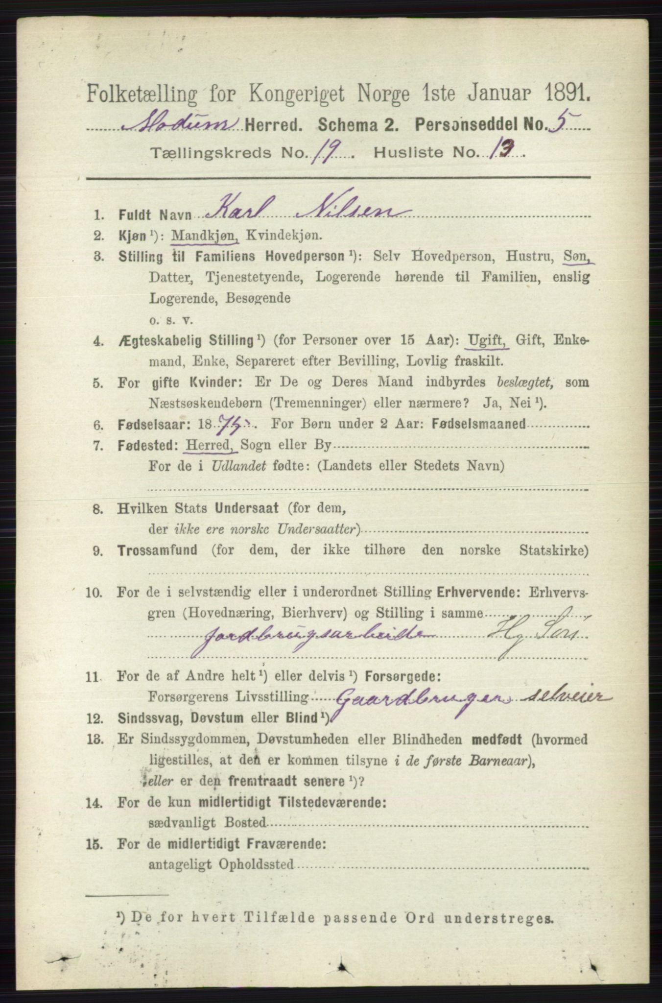 RA, 1891 census for 0623 Modum, 1891, p. 7670