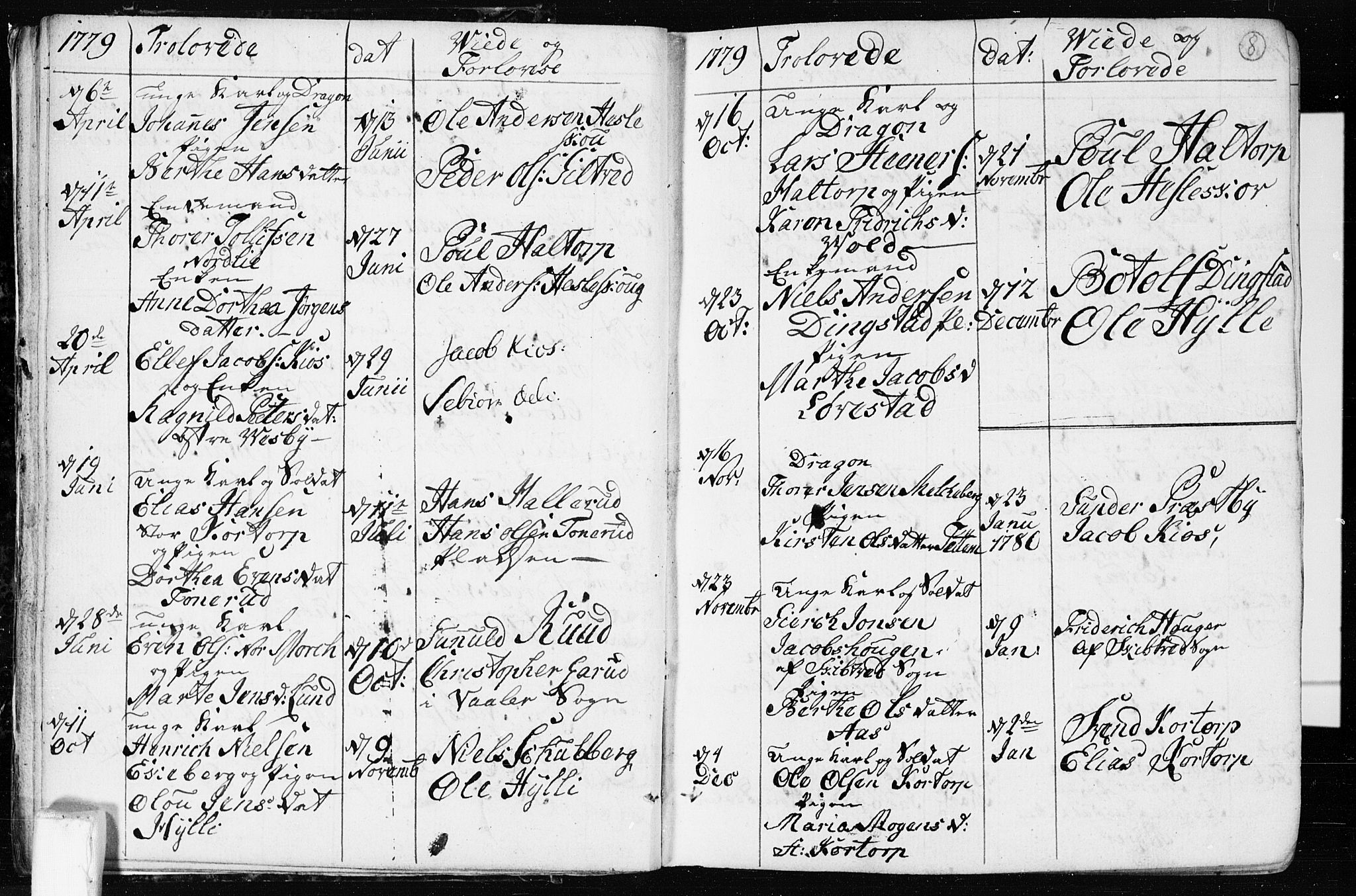 Spydeberg prestekontor Kirkebøker, AV/SAO-A-10924/F/Fa/L0003: Parish register (official) no. I 3, 1778-1814, p. 8