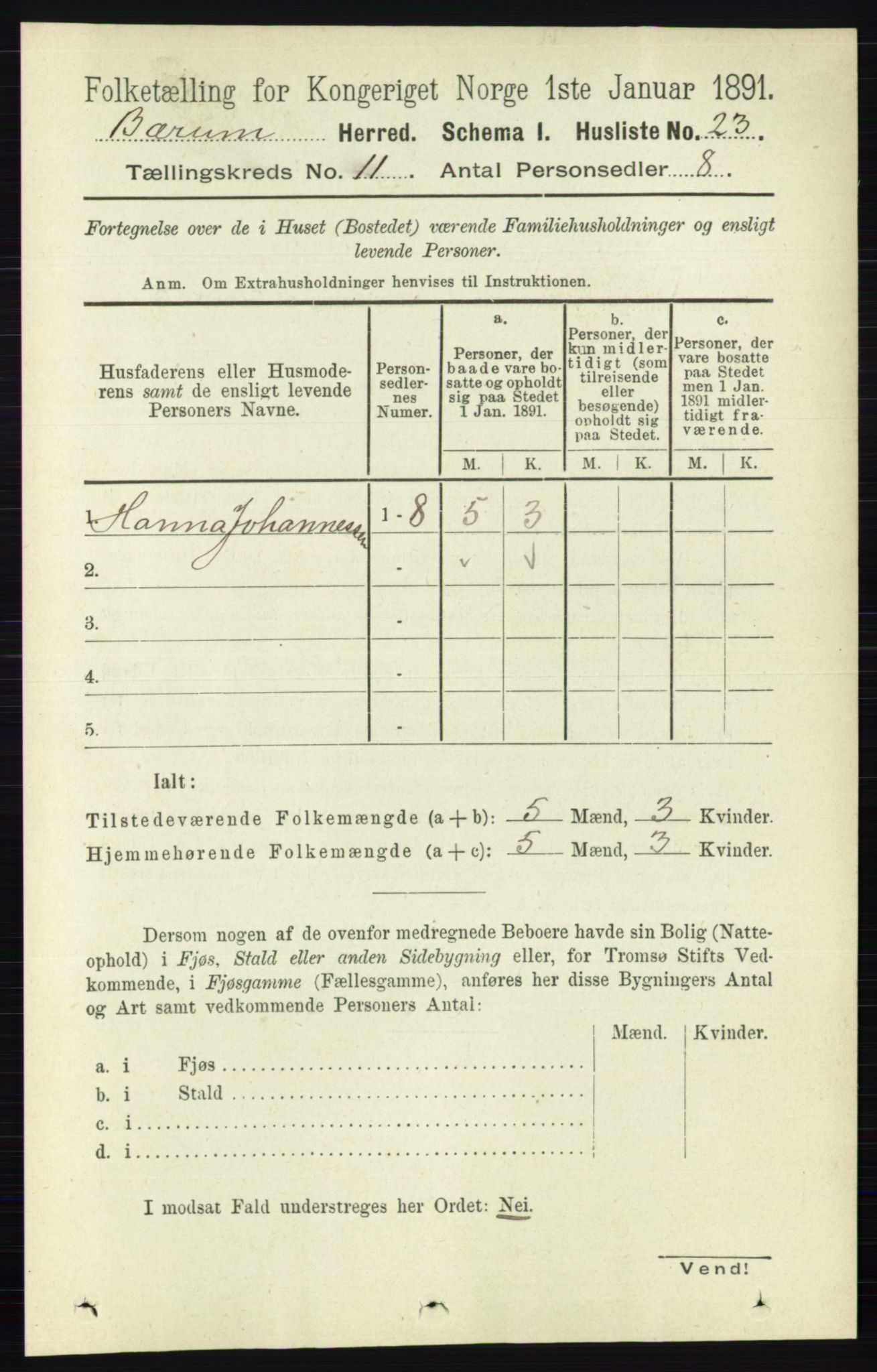RA, 1891 census for 0219 Bærum, 1891, p. 7135