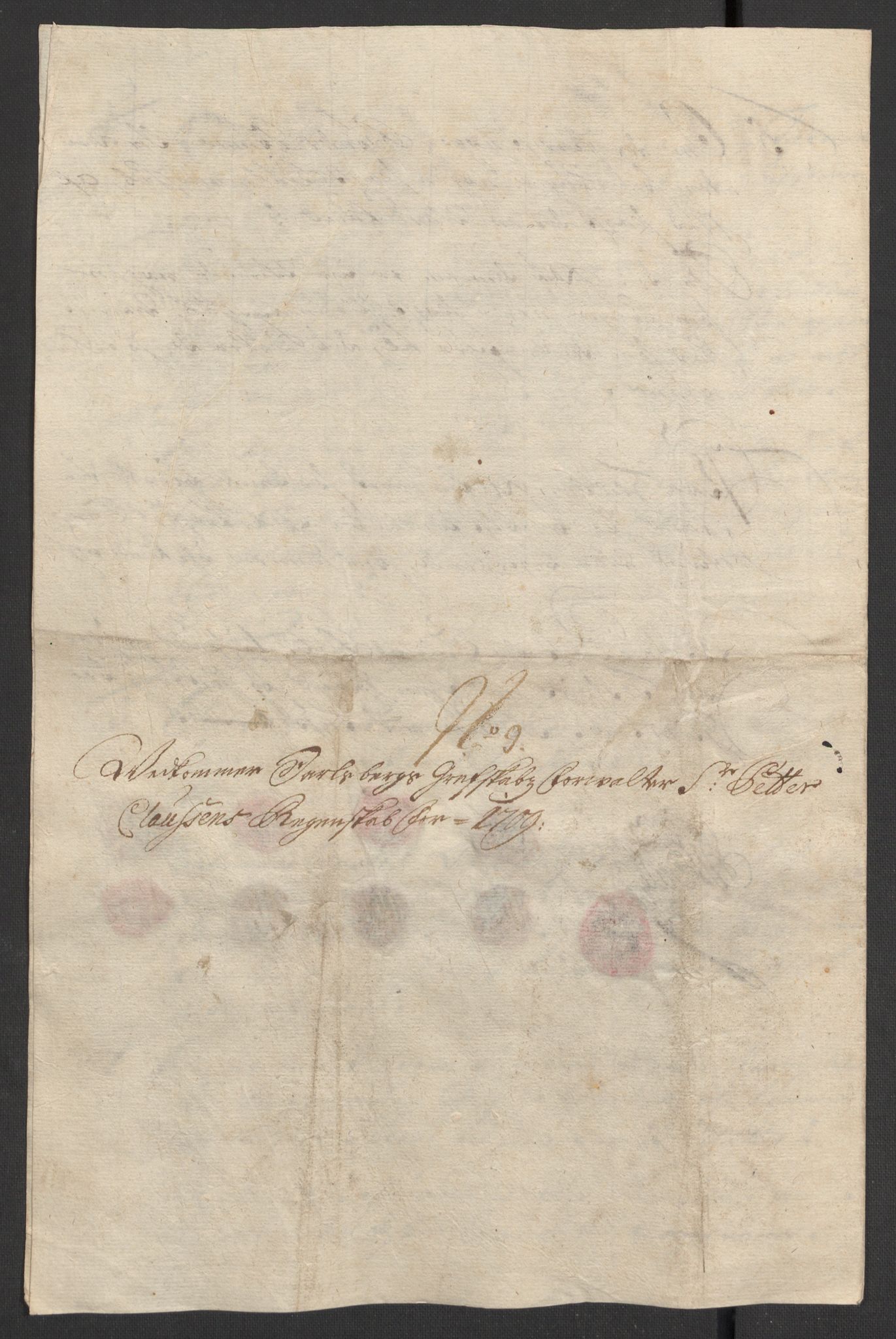 Rentekammeret inntil 1814, Reviderte regnskaper, Fogderegnskap, AV/RA-EA-4092/R32/L1874: Fogderegnskap Jarlsberg grevskap, 1709, p. 148