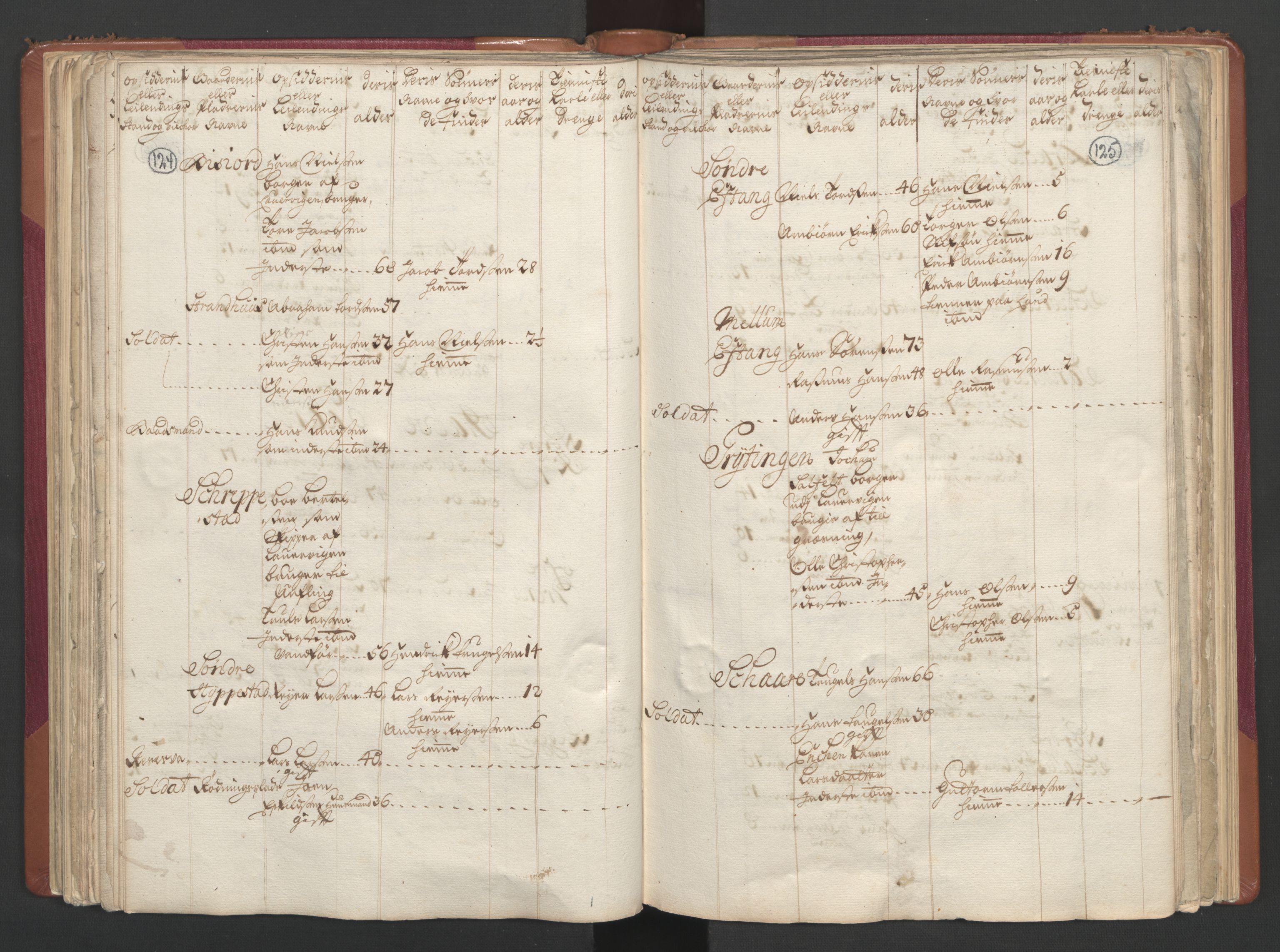 RA, Census (manntall) 1701, no. 2: Solør, Odal og Østerdal fogderi and Larvik grevskap, 1701, p. 124-125