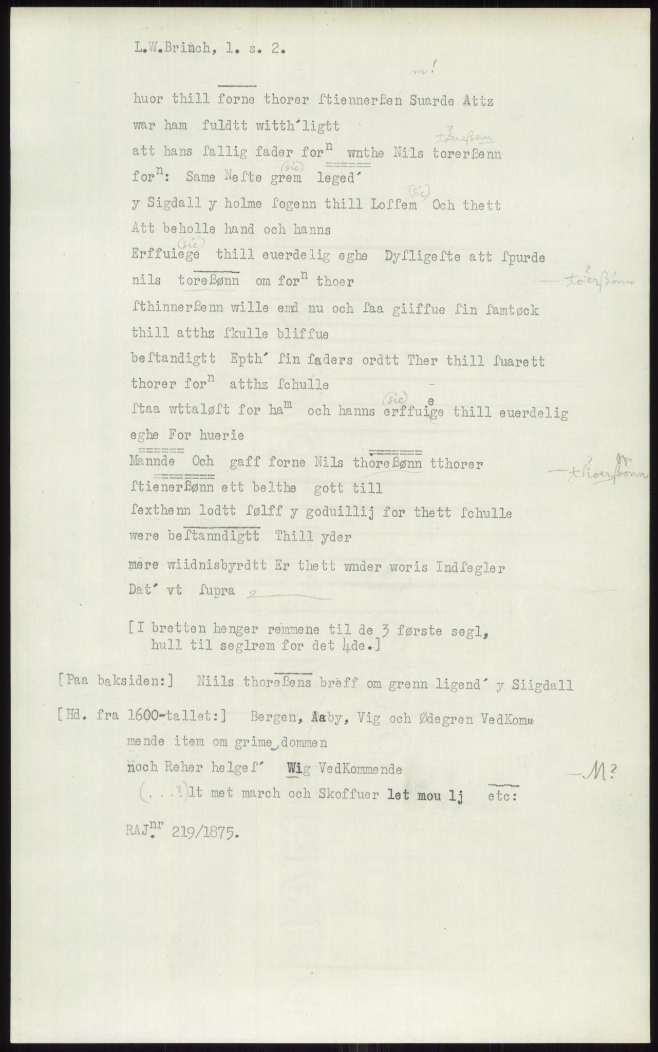 Samlinger til kildeutgivelse, Diplomavskriftsamlingen, AV/RA-EA-4053/H/Ha, p. 1597