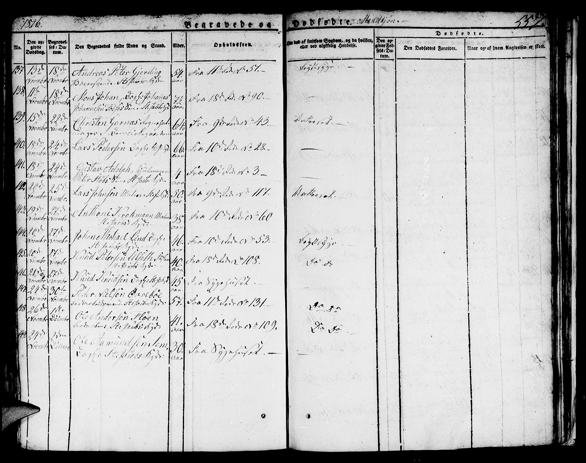 Domkirken sokneprestembete, SAB/A-74801/H/Hab/L0002: Parish register (copy) no. A 2, 1821-1839, p. 557