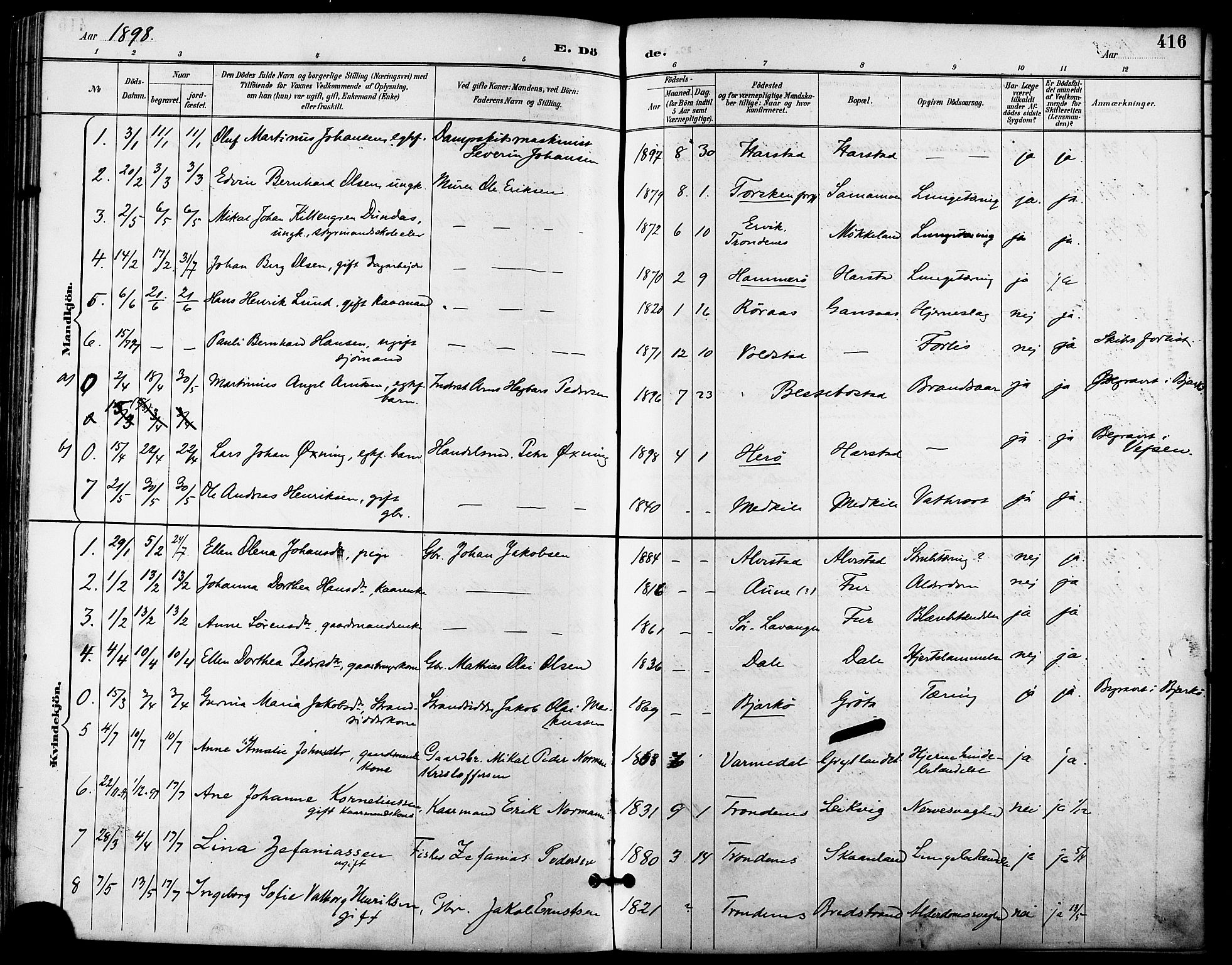 Trondenes sokneprestkontor, SATØ/S-1319/H/Ha/L0016kirke: Parish register (official) no. 16, 1890-1898, p. 416