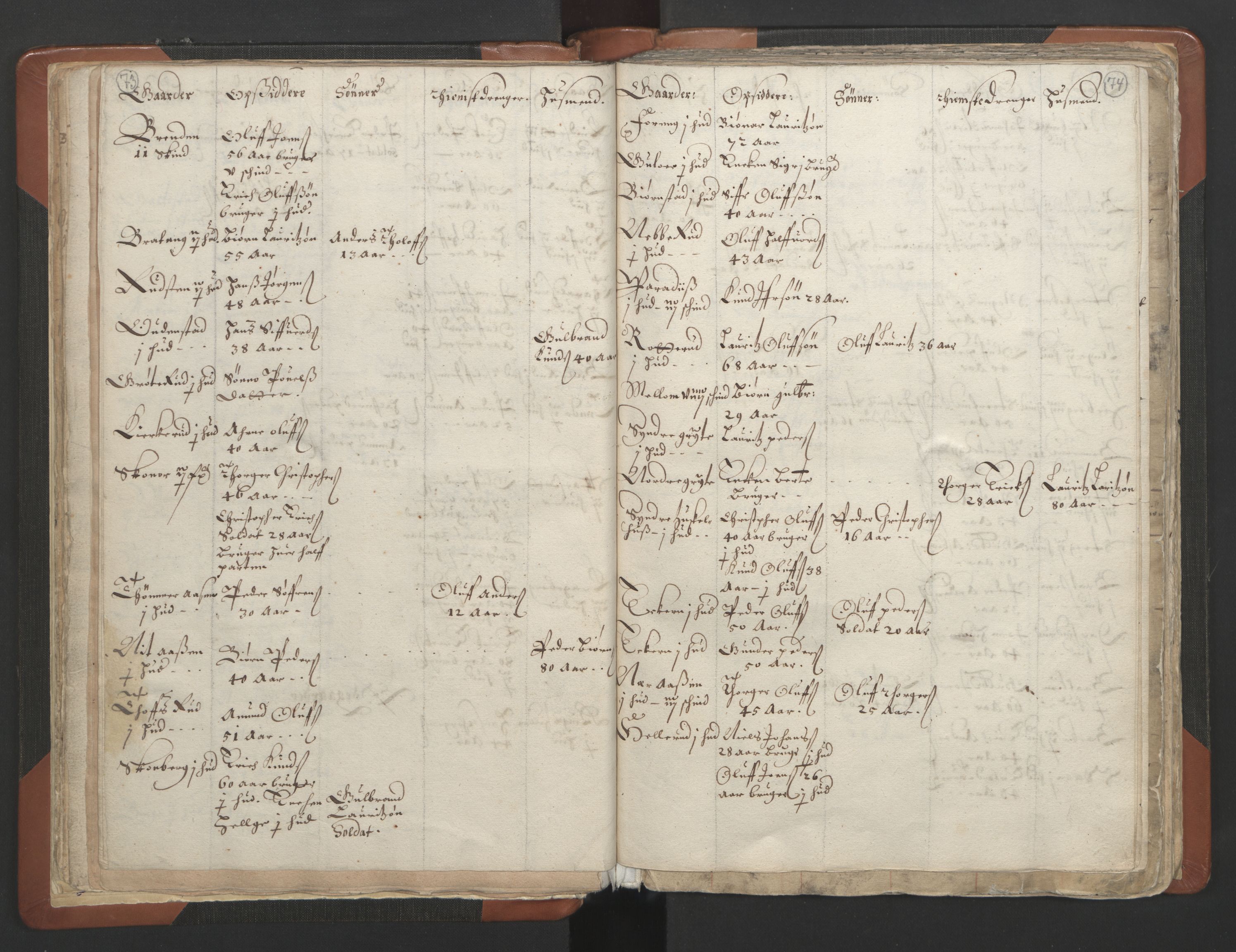 RA, Vicar's Census 1664-1666, no. 7: Hadeland deanery, 1664-1666, p. 73-74