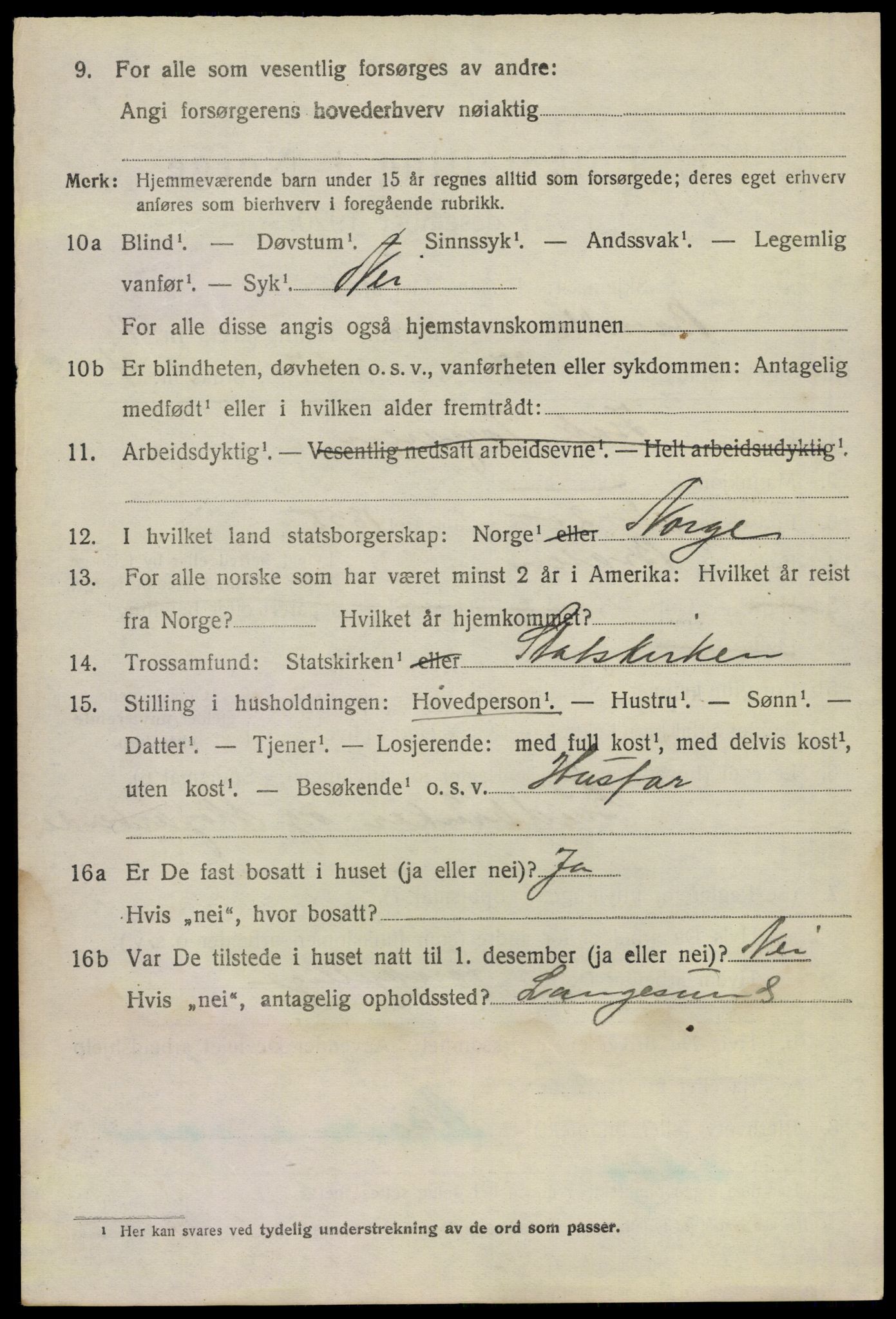 SAKO, 1920 census for Bamble, 1920, p. 11470