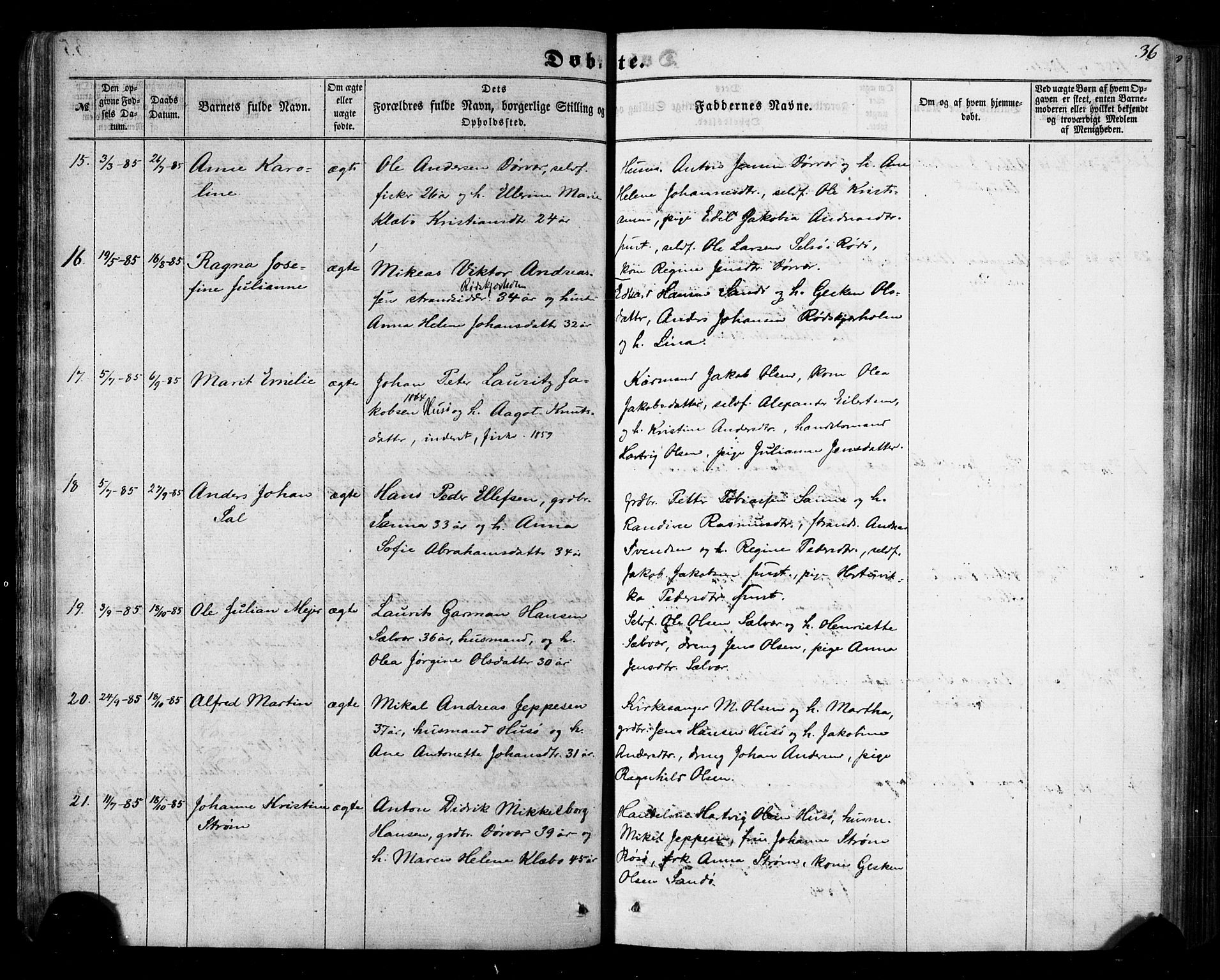 Ministerialprotokoller, klokkerbøker og fødselsregistre - Nordland, SAT/A-1459/840/L0579: Parish register (official) no. 840A01, 1863-1887, p. 36