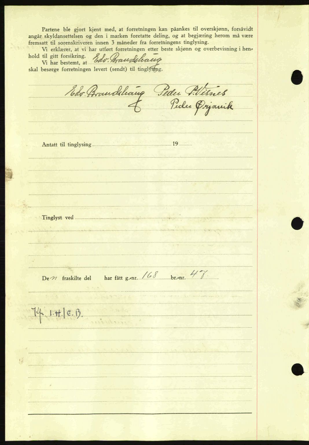 Nordmøre sorenskriveri, SAT/A-4132/1/2/2Ca: Mortgage book no. A90, 1941-1941, Diary no: : 1290/1941
