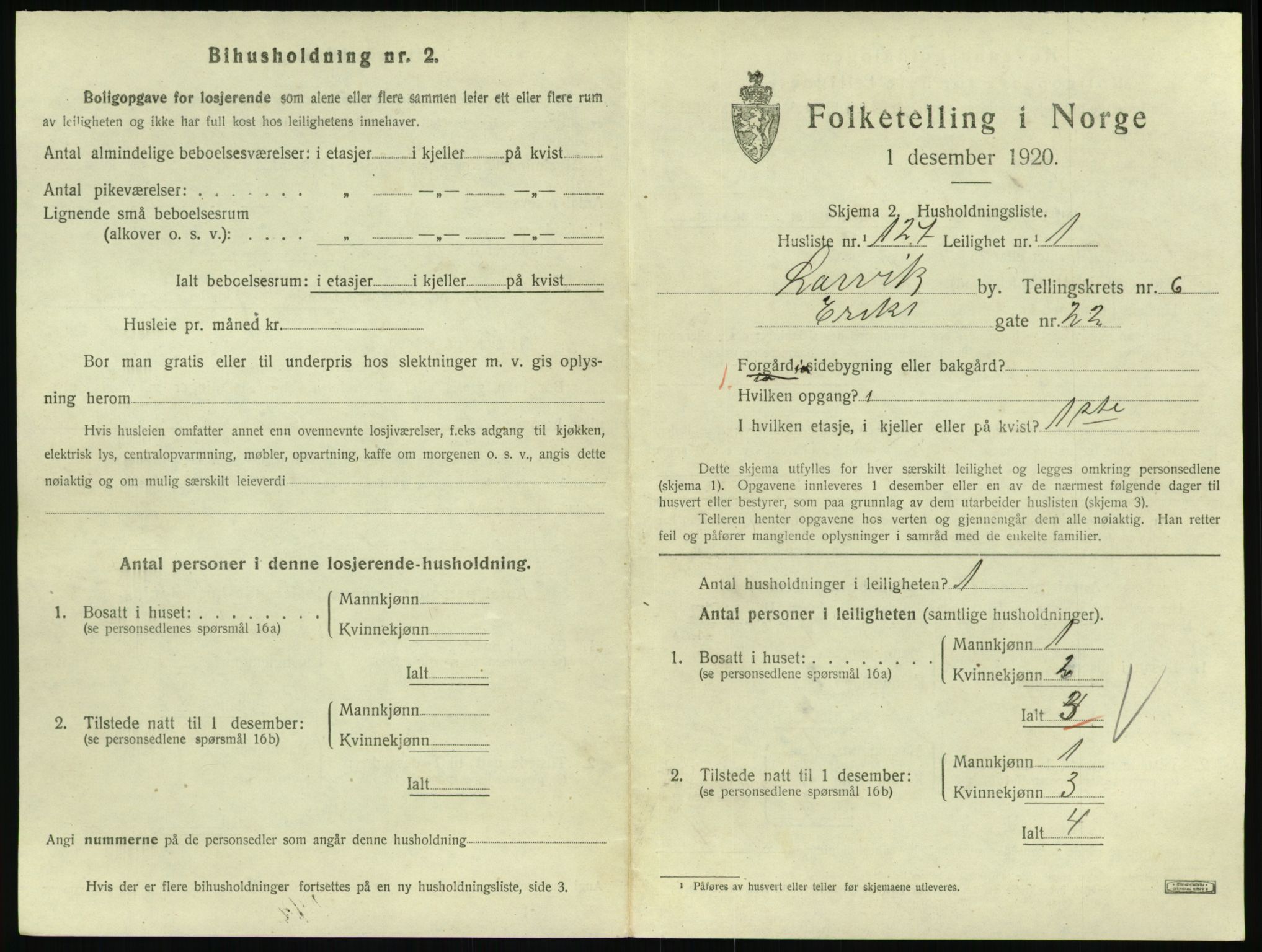 SAKO, 1920 census for Larvik, 1920, p. 5860