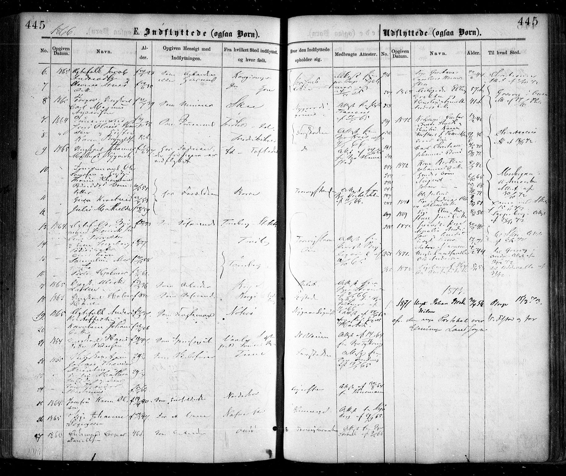 Glemmen prestekontor Kirkebøker, SAO/A-10908/F/Fa/L0008: Parish register (official) no. 8, 1862-1871, p. 445