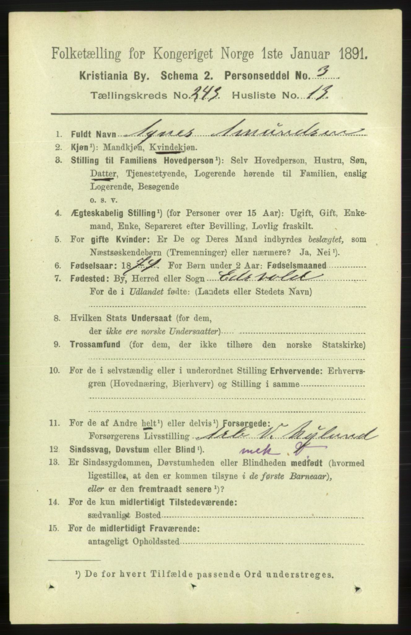 RA, 1891 census for 0301 Kristiania, 1891, p. 148092