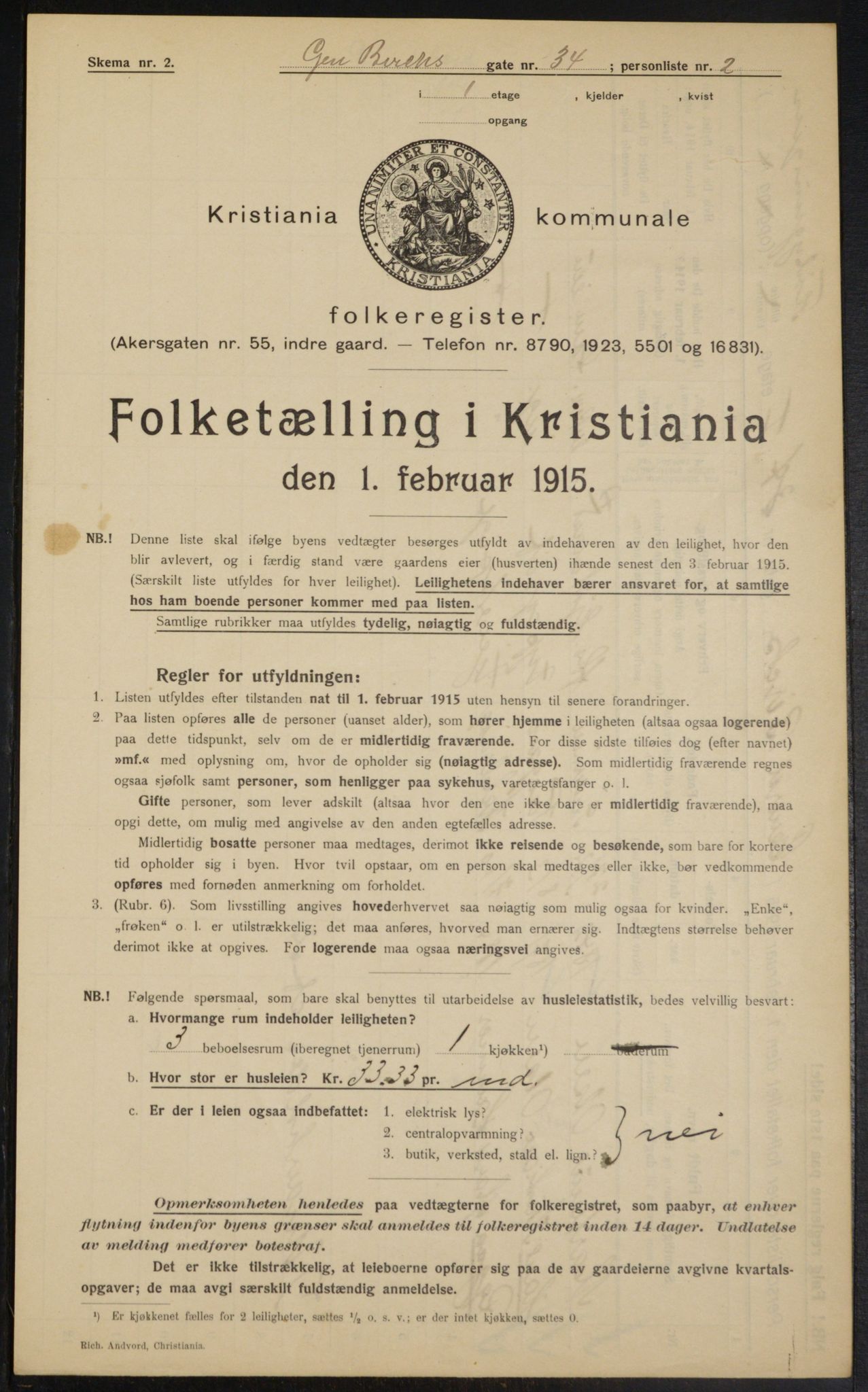 OBA, Municipal Census 1915 for Kristiania, 1915, p. 28808