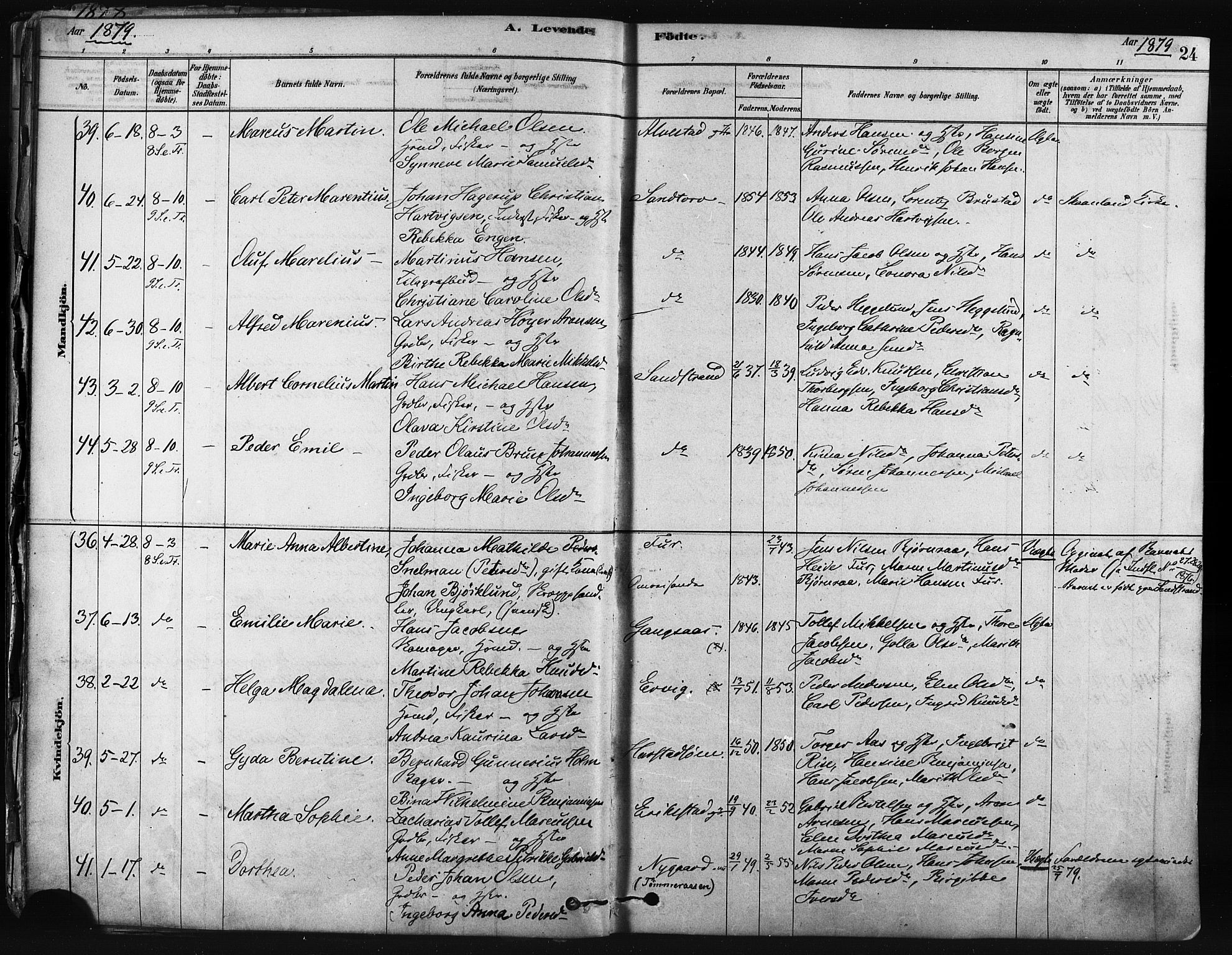 Trondenes sokneprestkontor, SATØ/S-1319/H/Ha/L0014kirke: Parish register (official) no. 14, 1878-1889, p. 24