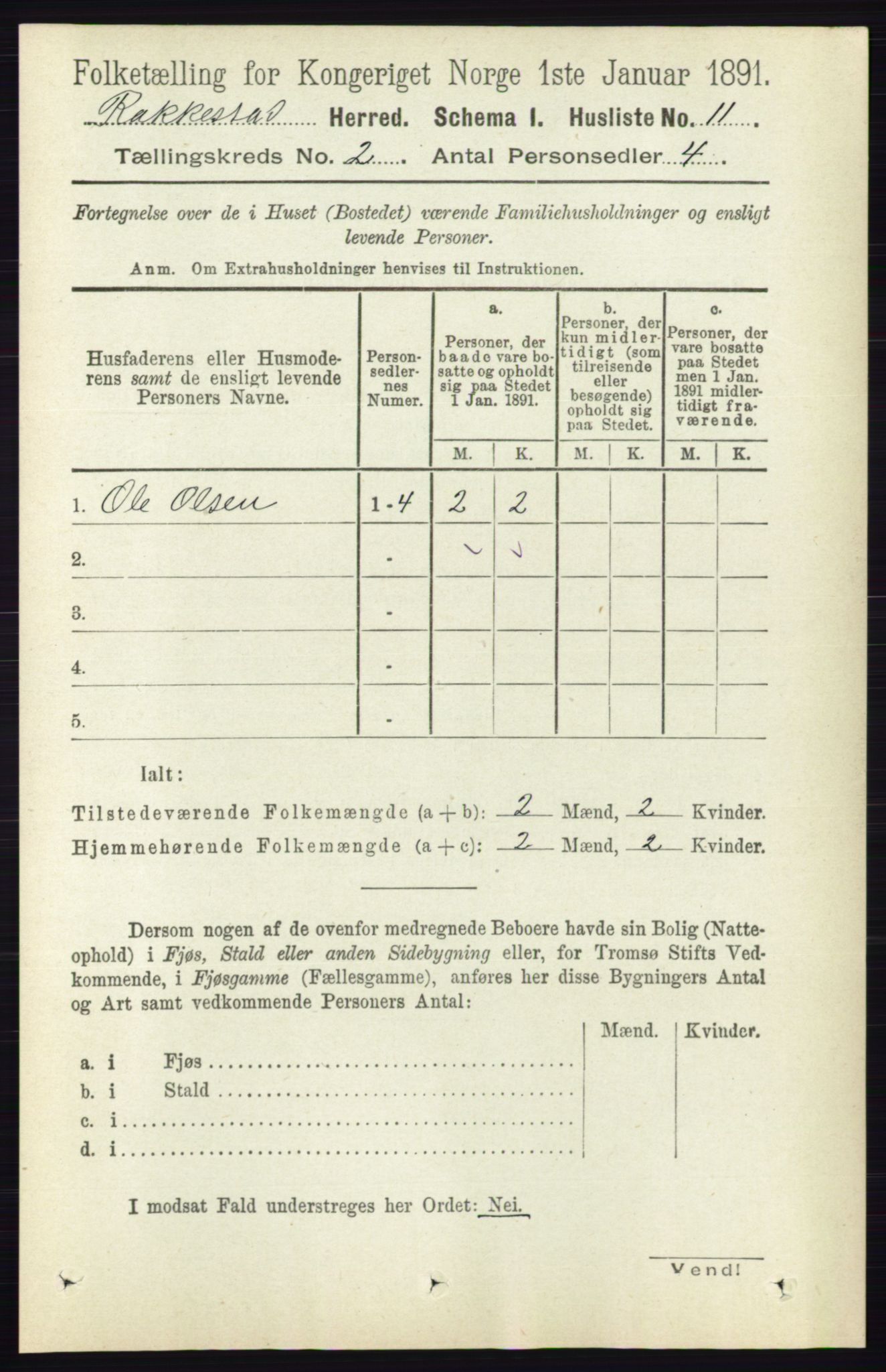 RA, 1891 census for 0128 Rakkestad, 1891, p. 531