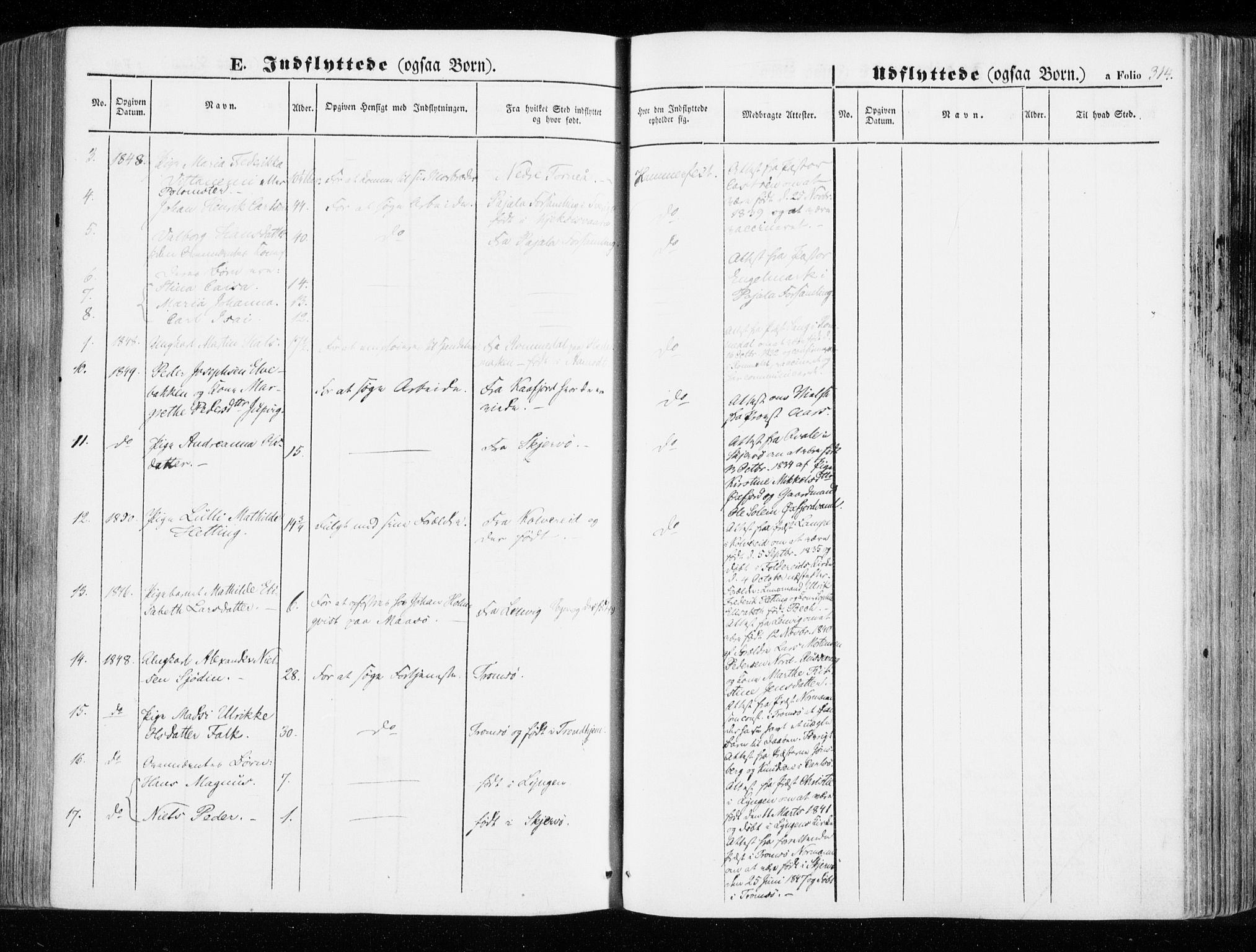 Hammerfest sokneprestkontor, SATØ/S-1347/H/Ha/L0004.kirke: Parish register (official) no. 4, 1843-1856, p. 314