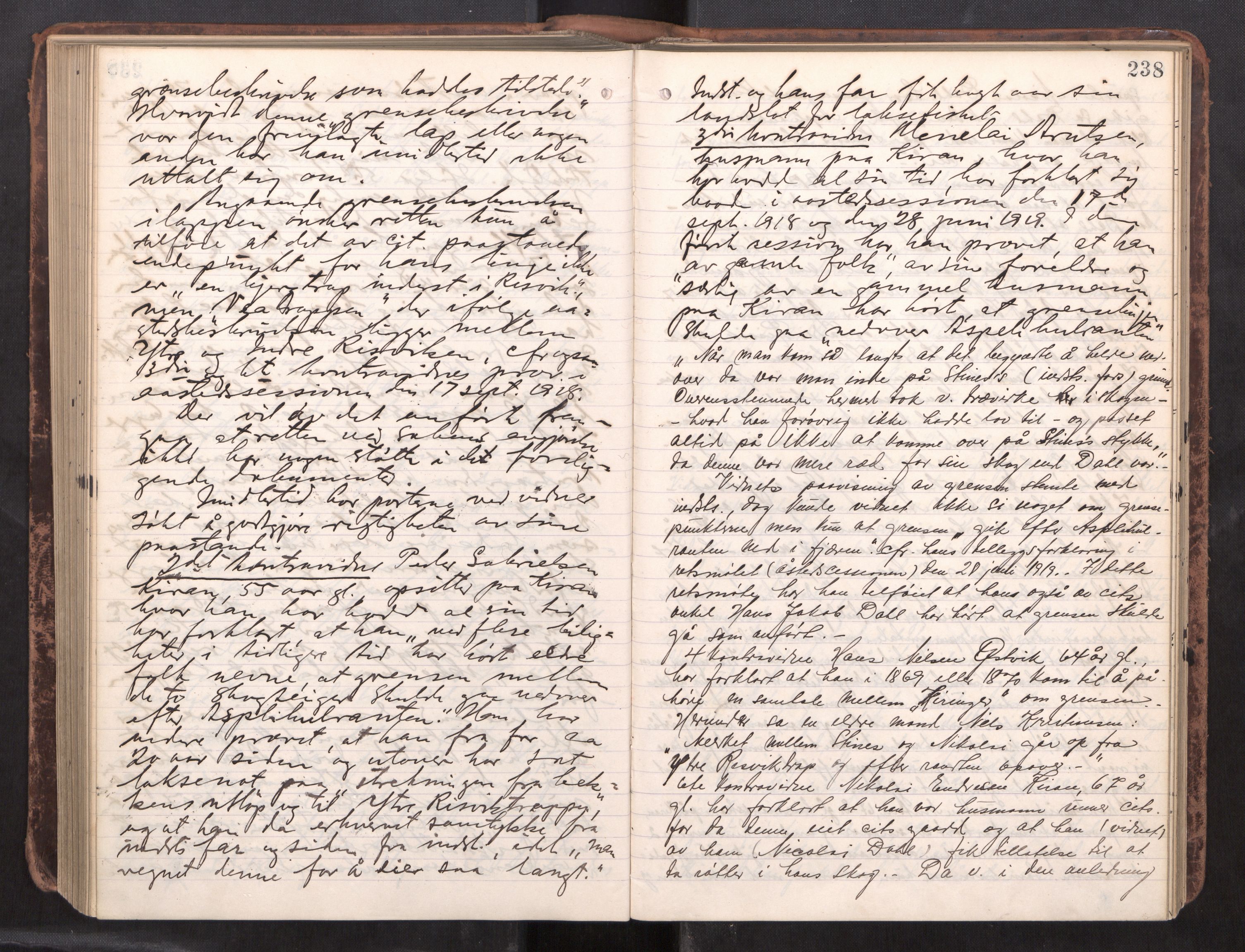 Fosen sorenskriveri, AV/SAT-A-1107/1/1/1B/L0035: Ekstrarettsprotokoll, 1917-1925, p. 237b-238a