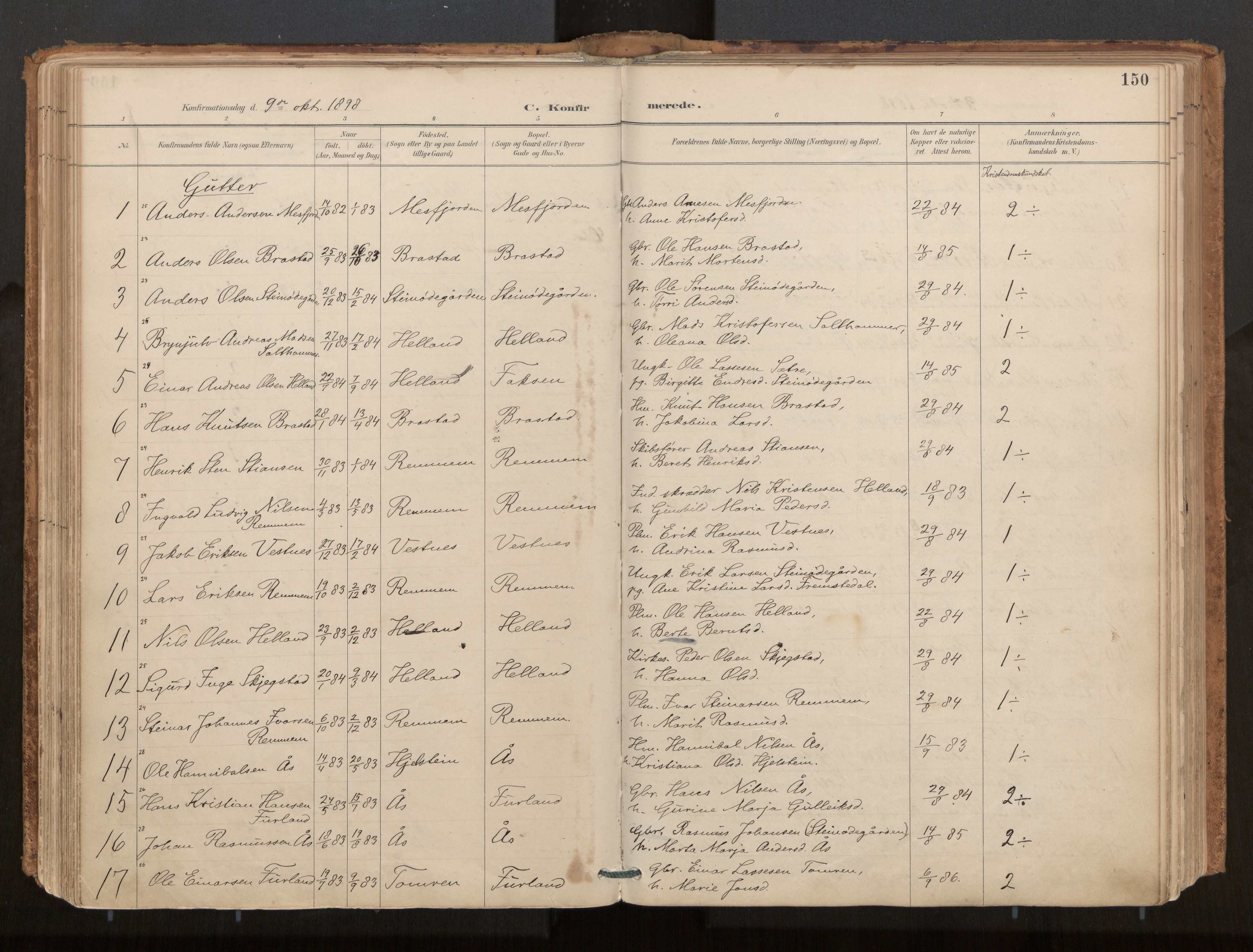 Ministerialprotokoller, klokkerbøker og fødselsregistre - Møre og Romsdal, AV/SAT-A-1454/539/L0531: Parish register (official) no. 539A04, 1887-1913, p. 150