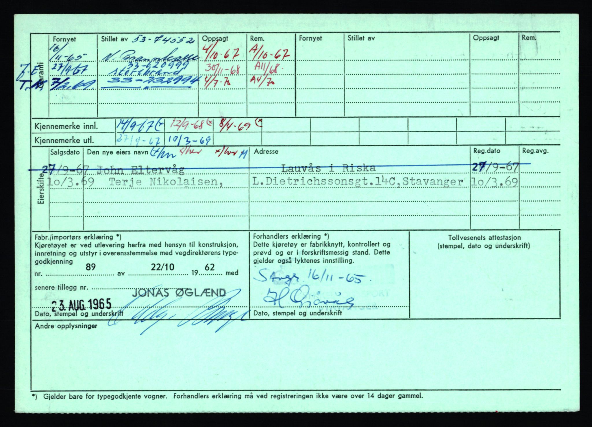 Stavanger trafikkstasjon, AV/SAST-A-101942/0/F/L0045: L-27000 - L-27799, 1930-1971, p. 1224