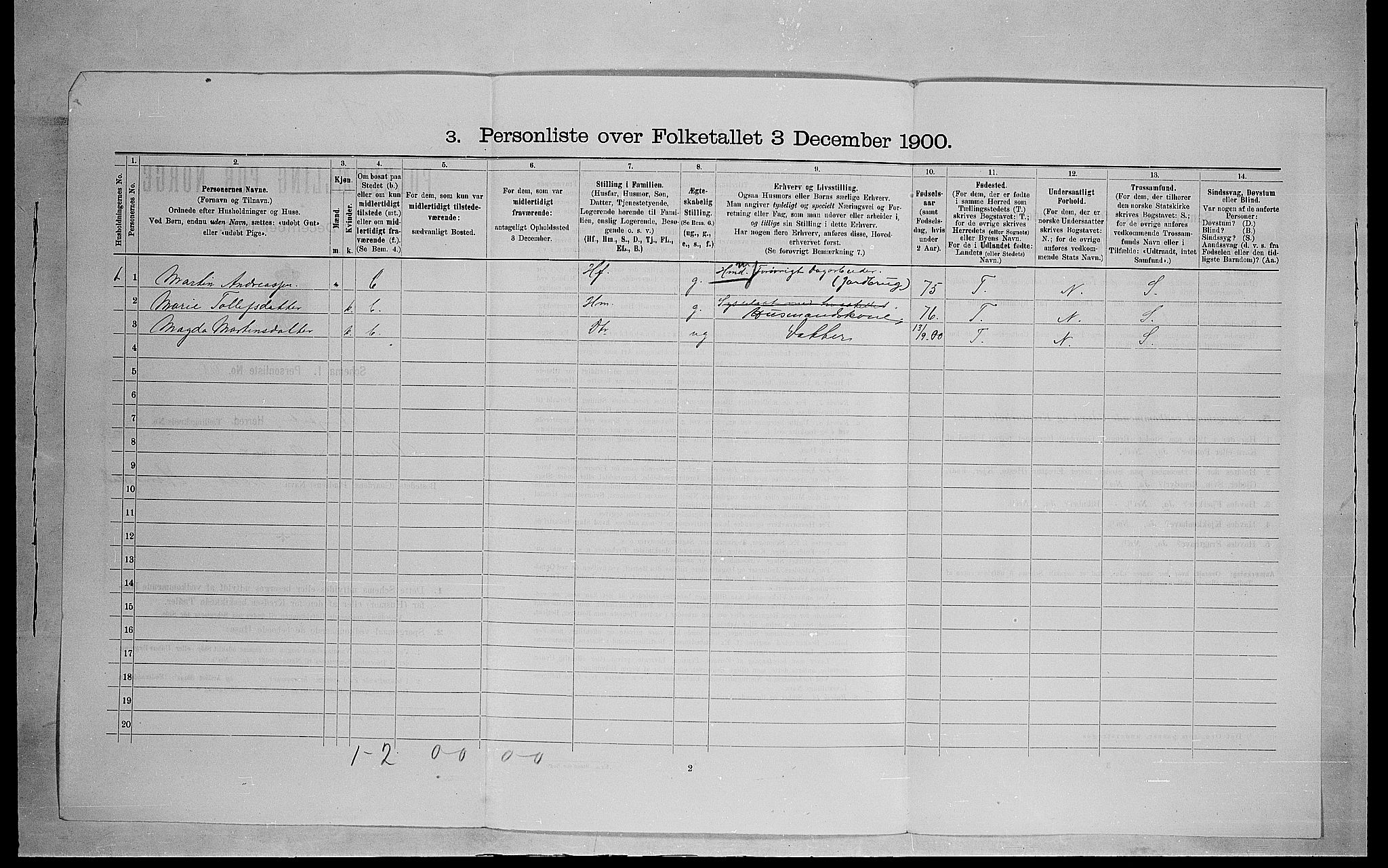 SAH, 1900 census for Ringsaker, 1900, p. 782