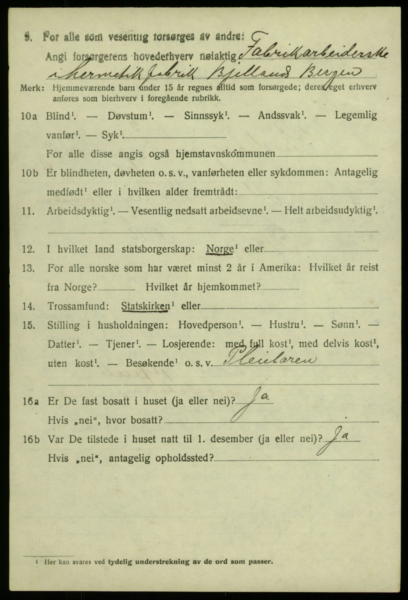 SAB, 1920 census for Lindås, 1920, p. 5608