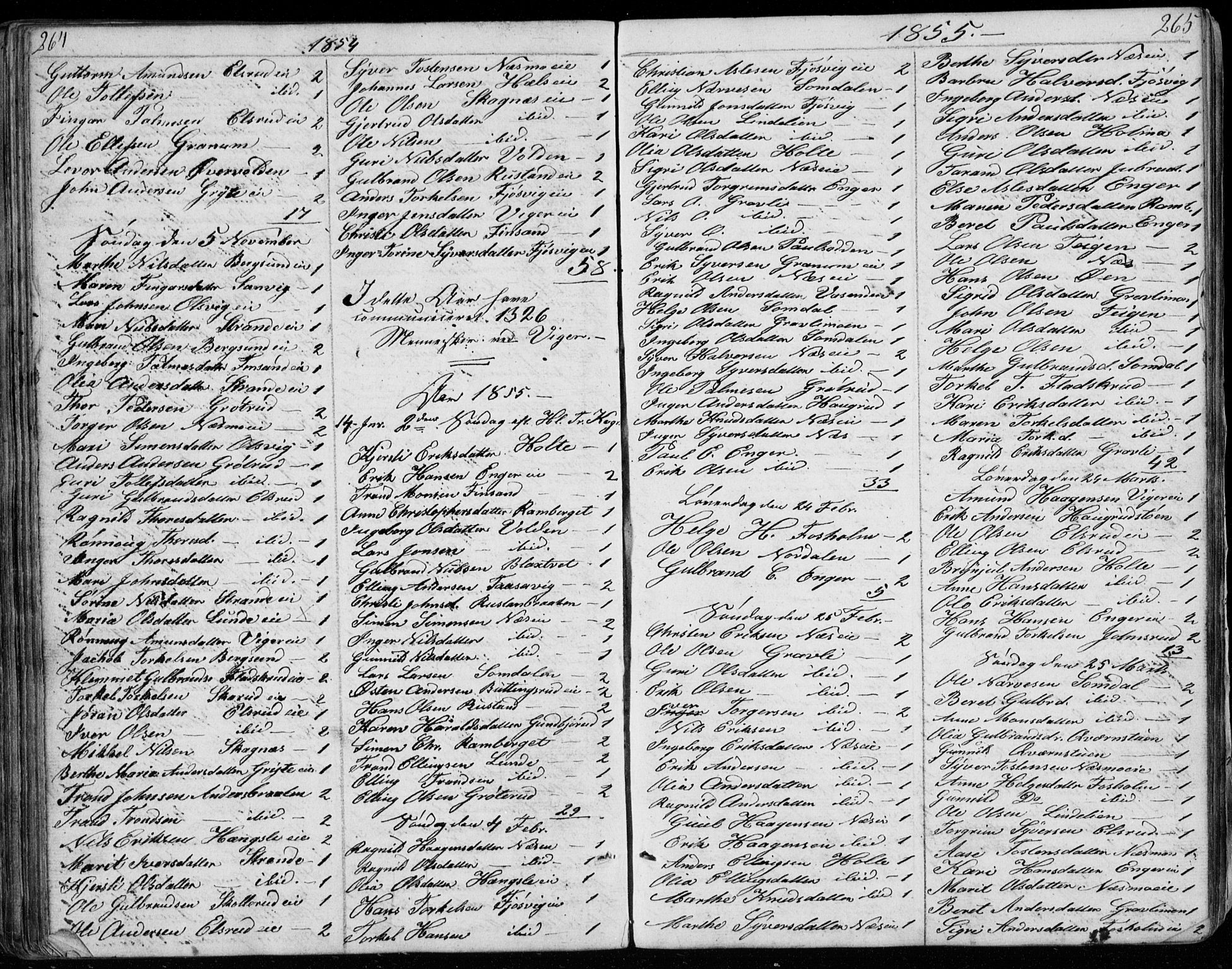 Ådal kirkebøker, SAKO/A-248/G/Ga/L0002: Parish register (copy) no. I 2, 1840-1861, p. 264-265