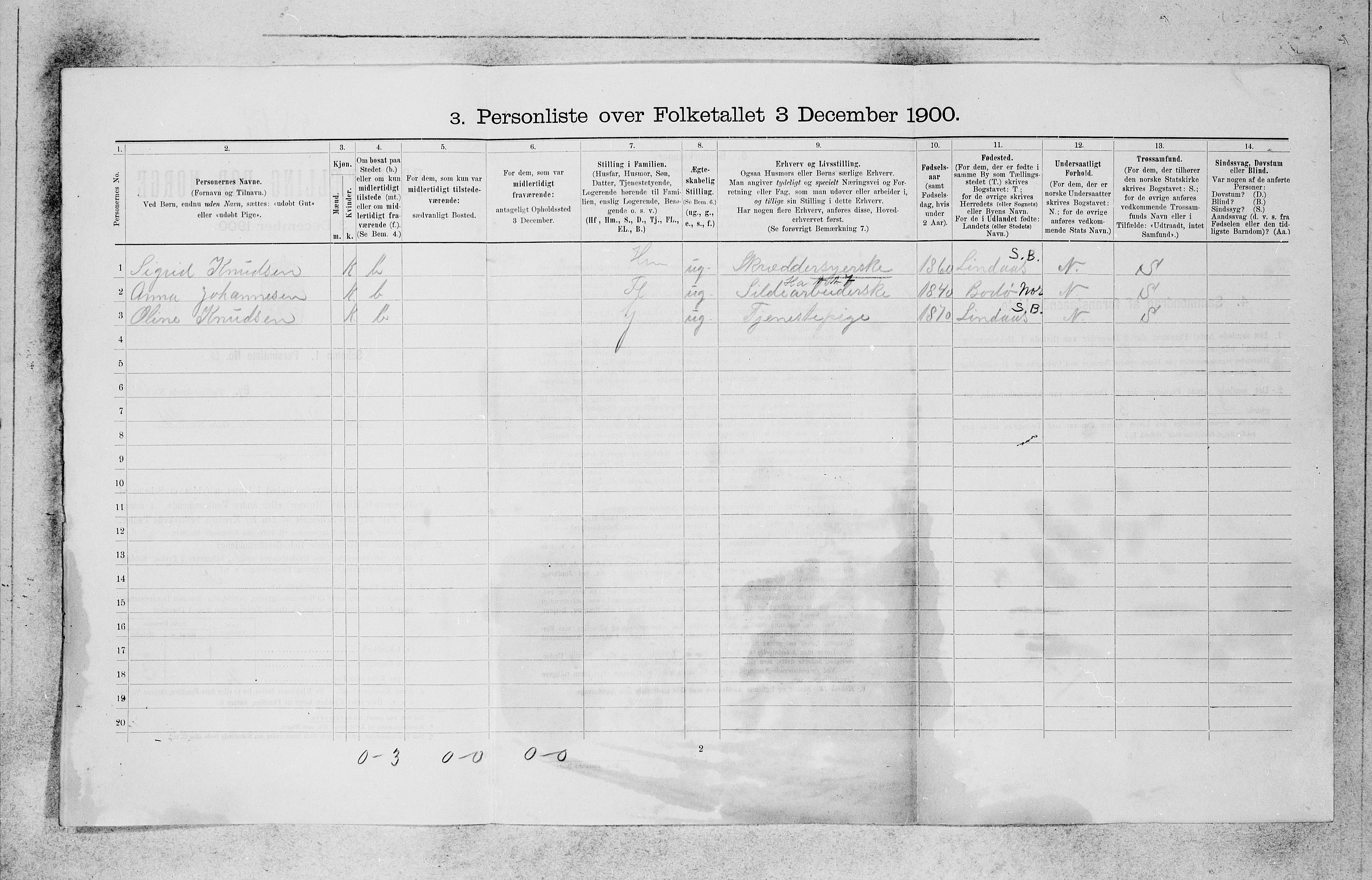 SAB, 1900 census for Bergen, 1900, p. 11087