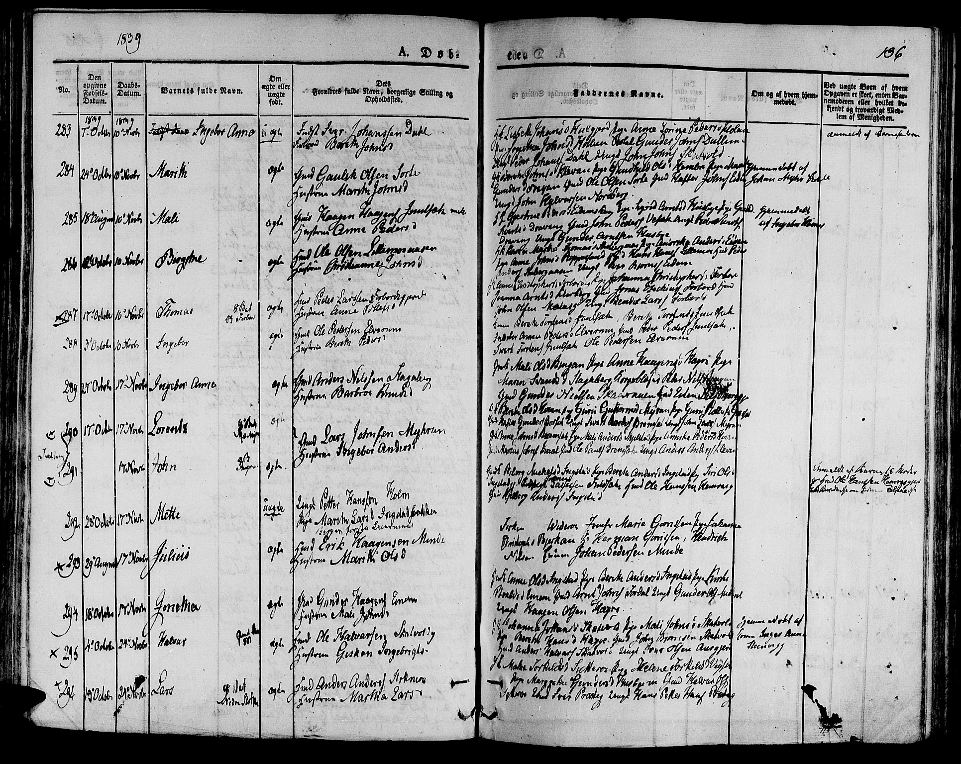 Ministerialprotokoller, klokkerbøker og fødselsregistre - Nord-Trøndelag, SAT/A-1458/709/L0071: Parish register (official) no. 709A11, 1833-1844, p. 136
