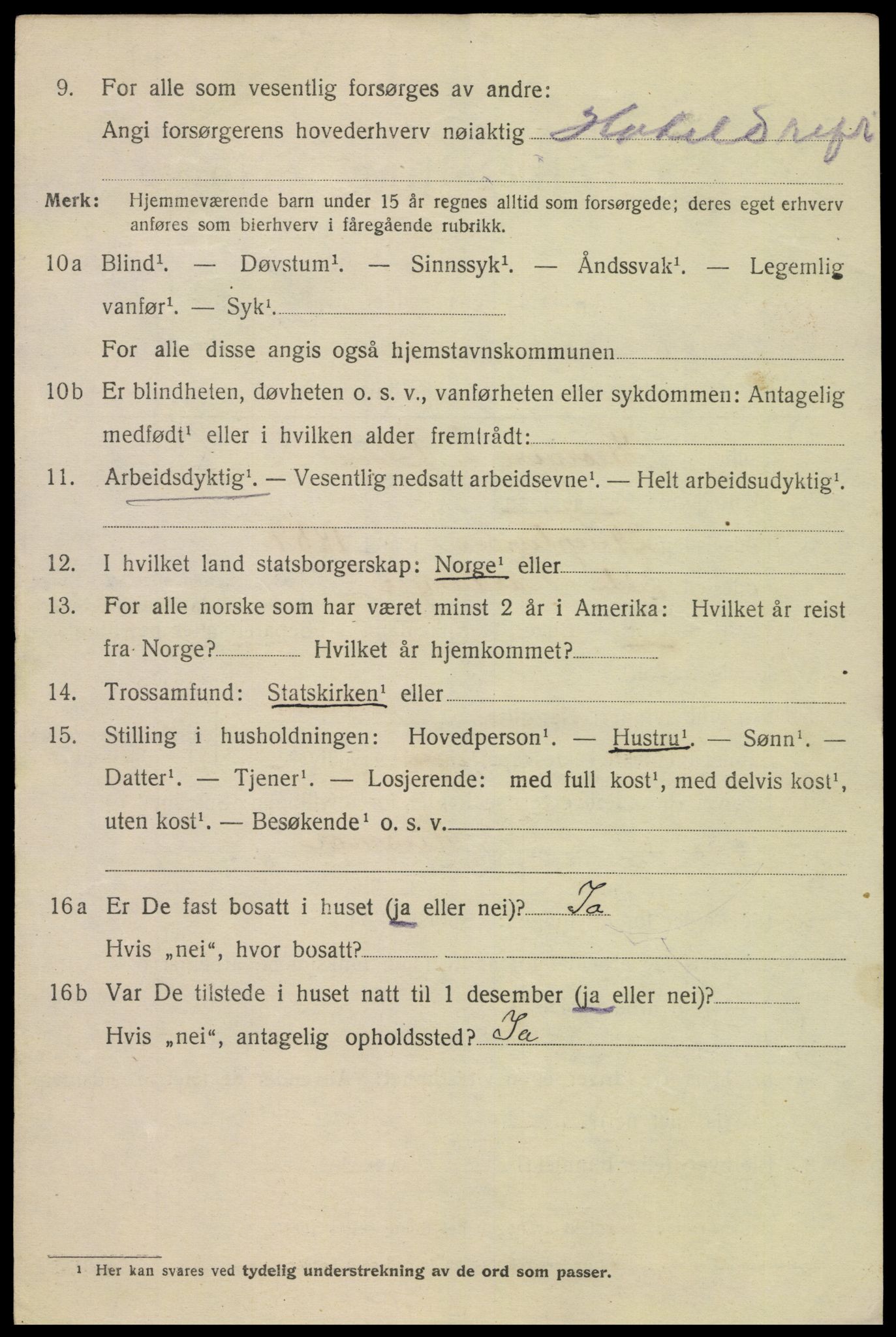 SAK, 1920 census for Kristiansand, 1920, p. 13732