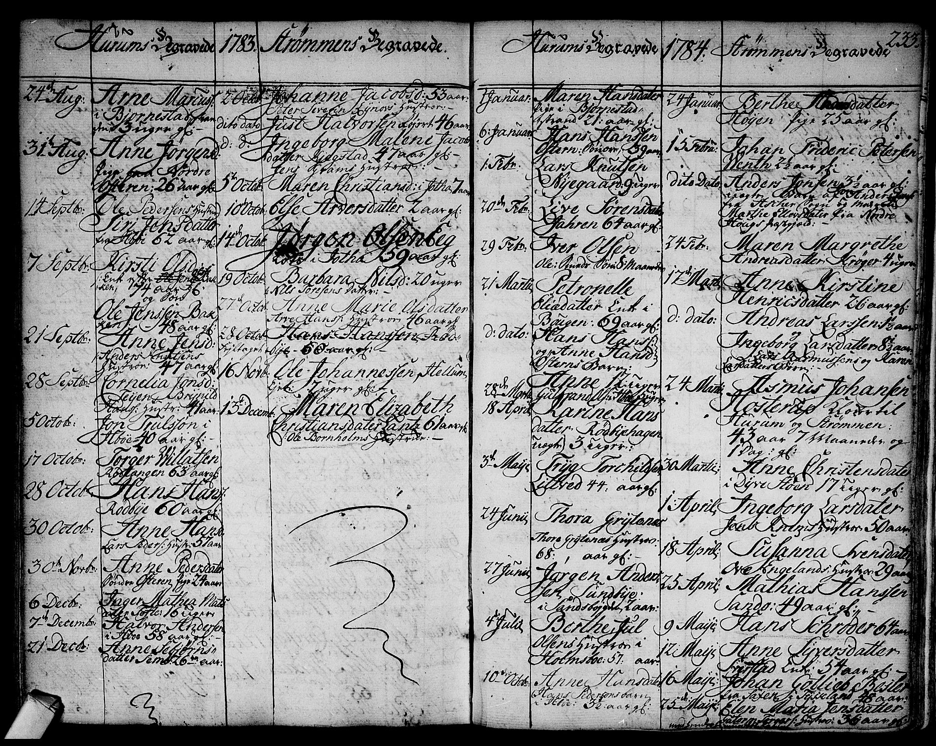 Hurum kirkebøker, AV/SAKO-A-229/F/Fa/L0007: Parish register (official) no. 7, 1771-1810, p. 233