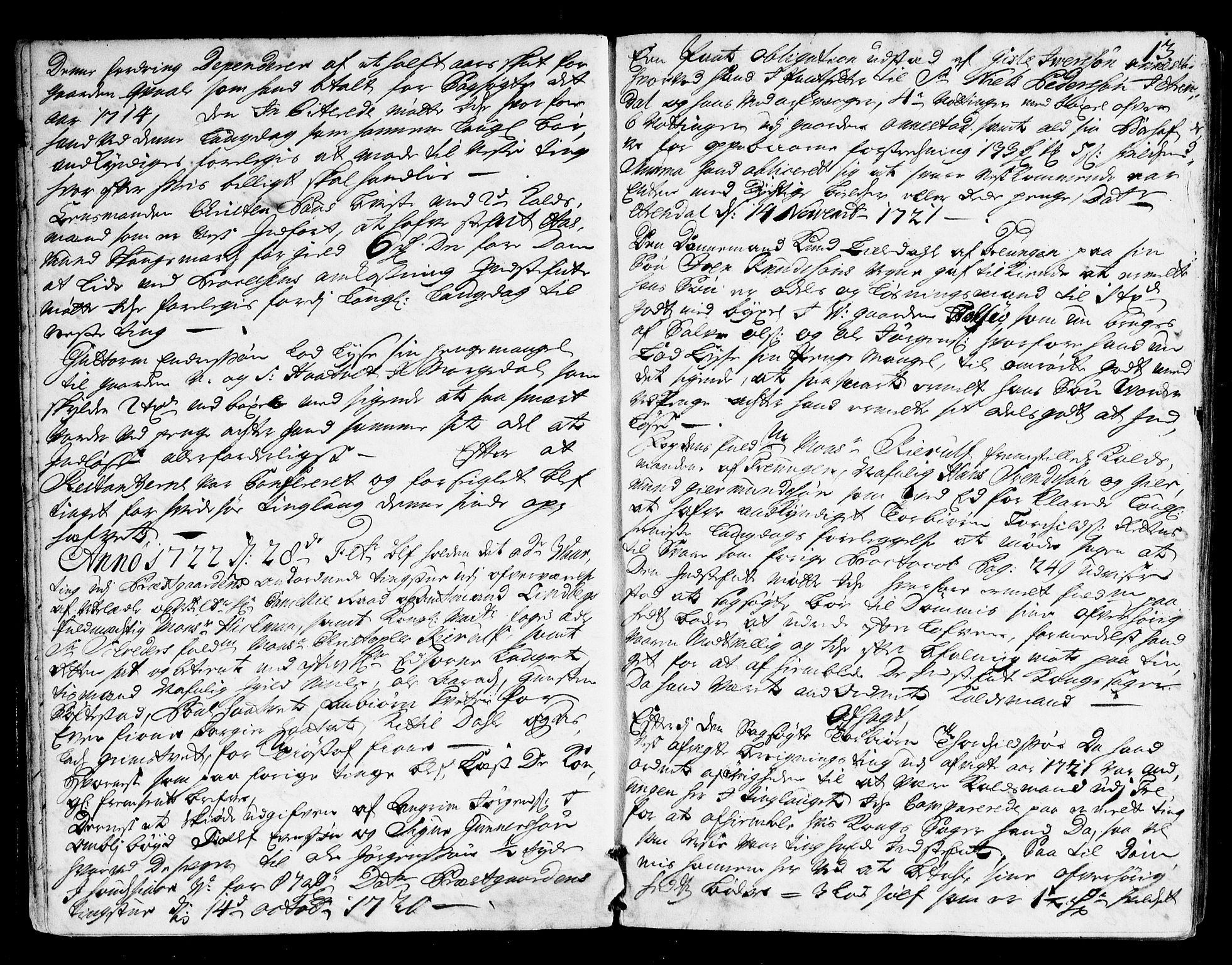 Vest-Telemark sorenskriveri, AV/SAKO-A-134/F/Fa/L0022: Tingbok, 1722-1724, p. 13