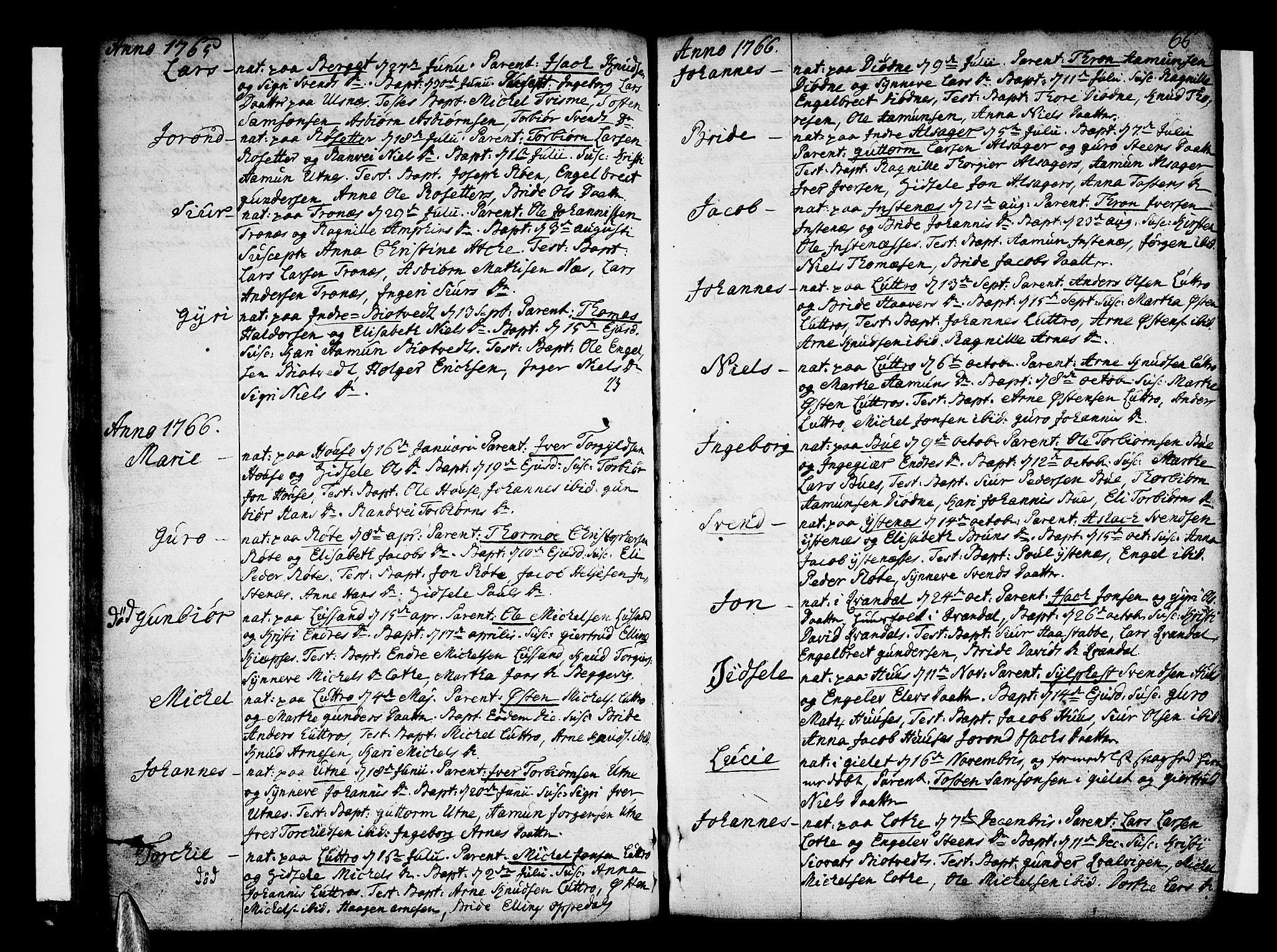 Ullensvang sokneprestembete, SAB/A-78701/H/Haa: Parish register (official) no. A 6 /2, 1758-1788, p. 66