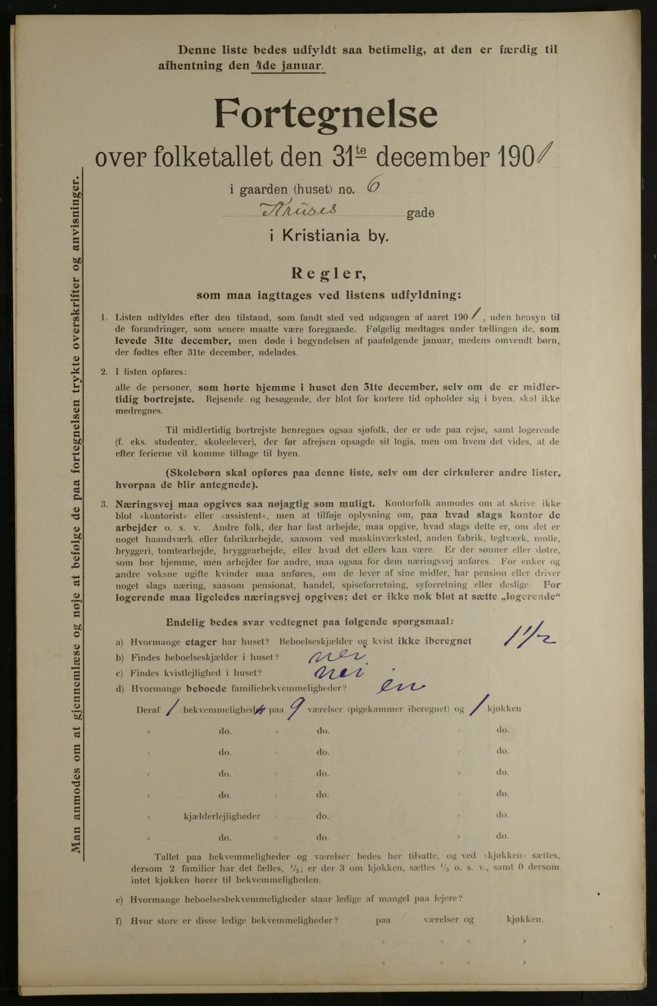 OBA, Municipal Census 1901 for Kristiania, 1901, p. 8457