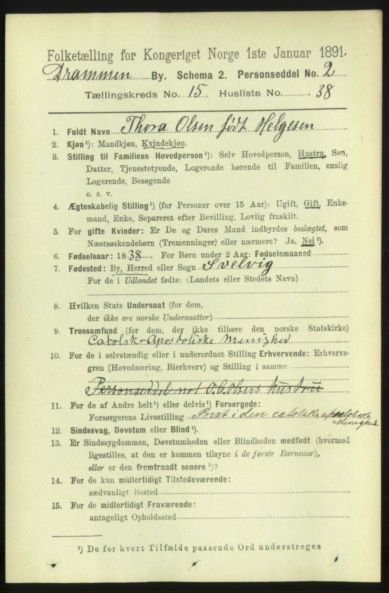 RA, 1891 census for 0602 Drammen, 1891, p. 10930