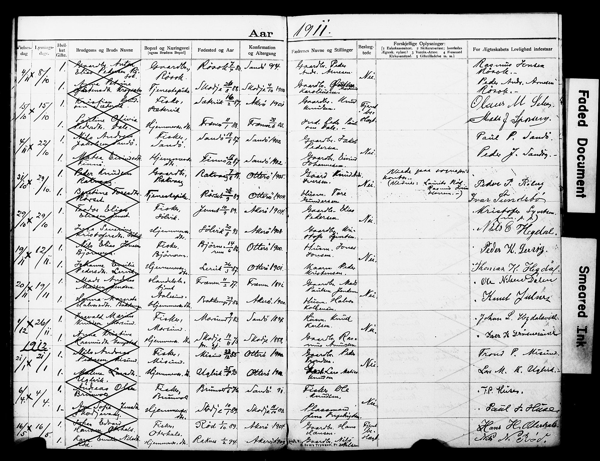 Ministerialprotokoller, klokkerbøker og fødselsregistre - Møre og Romsdal, AV/SAT-A-1454/560/L0723: Banns register no. 560A07, 1903-1916