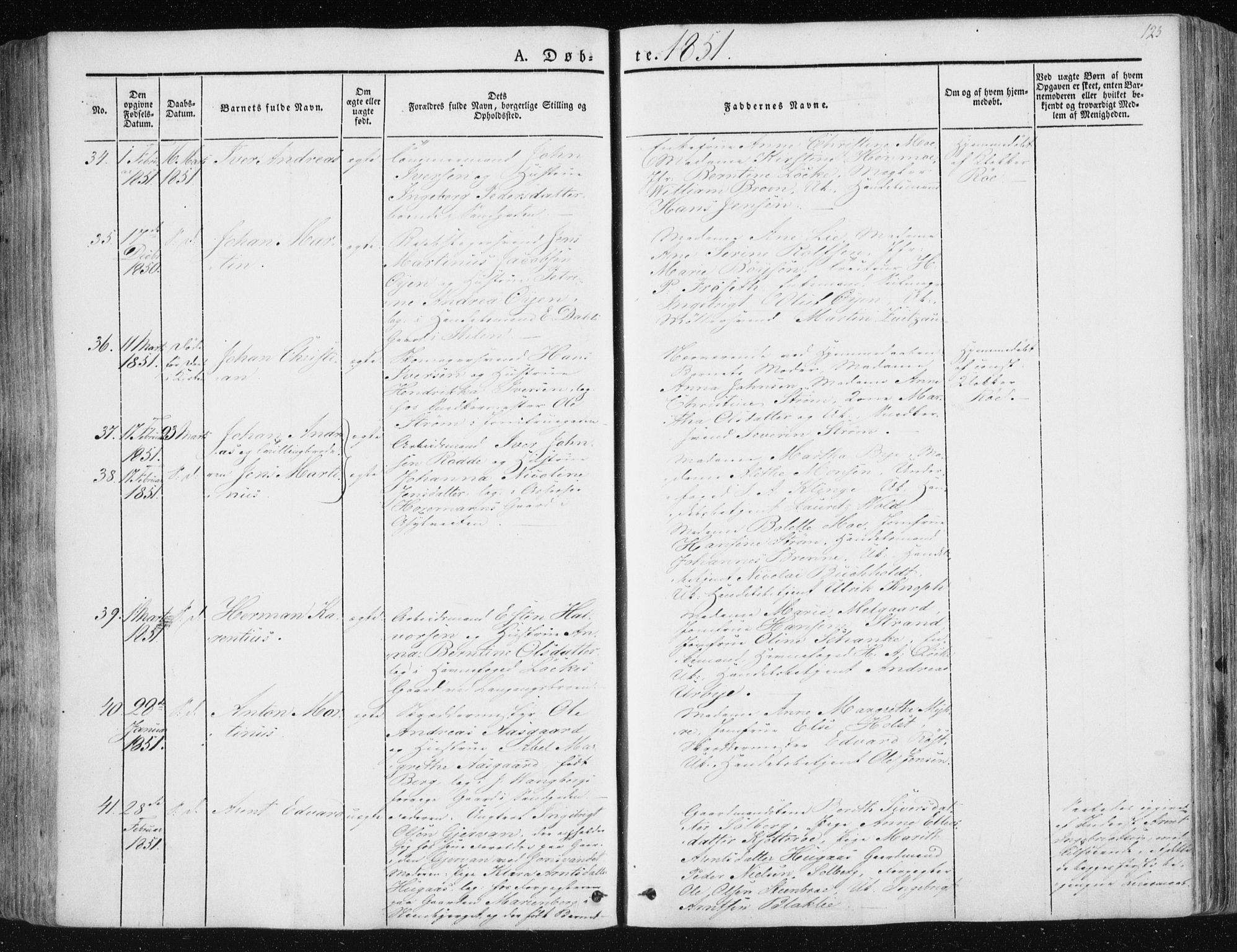 Ministerialprotokoller, klokkerbøker og fødselsregistre - Sør-Trøndelag, AV/SAT-A-1456/602/L0110: Parish register (official) no. 602A08, 1840-1854, p. 125