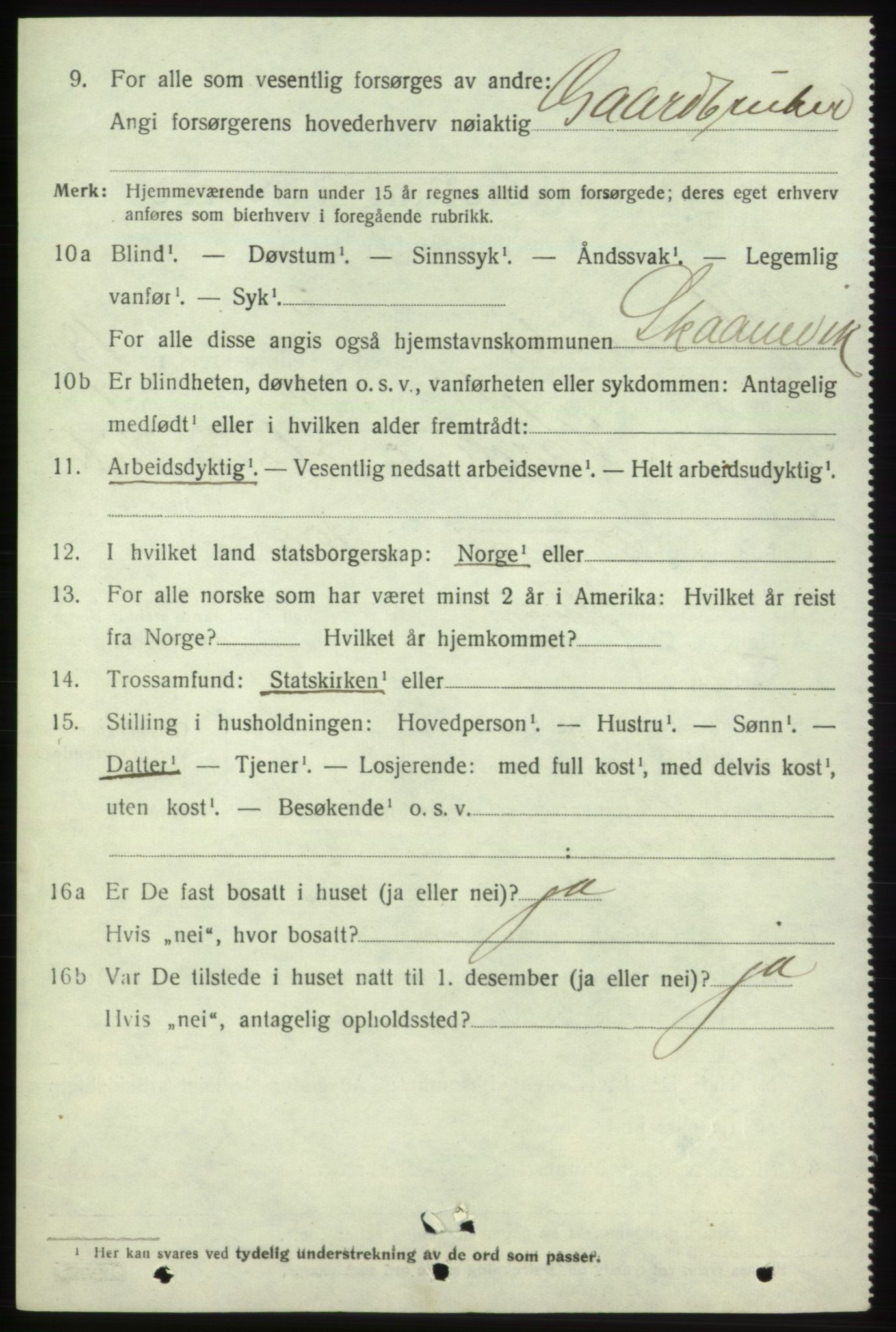 SAB, 1920 census for Skånevik, 1920, p. 6824