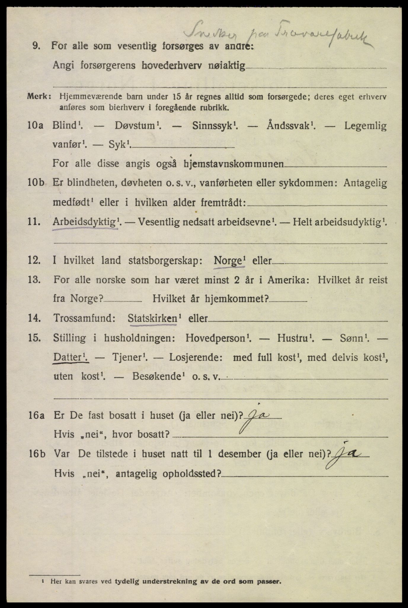 SAK, 1920 census for Søndeled, 1920, p. 5306